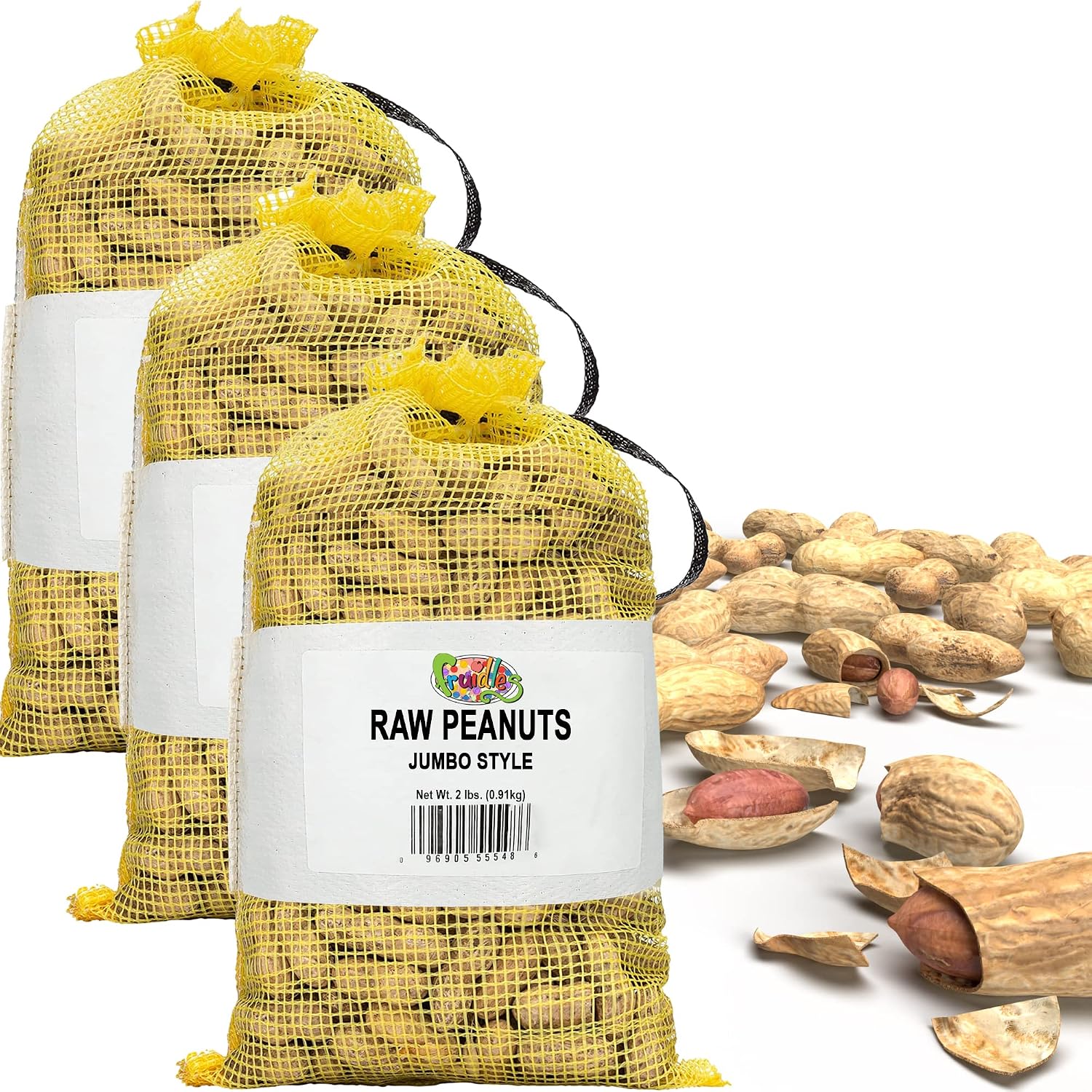 Fruidles Raw Peanuts, 2 Pound Bag Raw Peanuts in Shell, Great for Boiling, Squirrels Feed, Birds Feed and Wildlife
