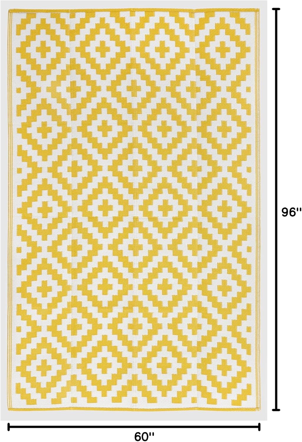 FH Home Outdoor Camping Rug - Waterproof, Fade Resistant, Reversible - Premium Recycled Plastic - Striped - Large Patio, Deck, Sunroom
