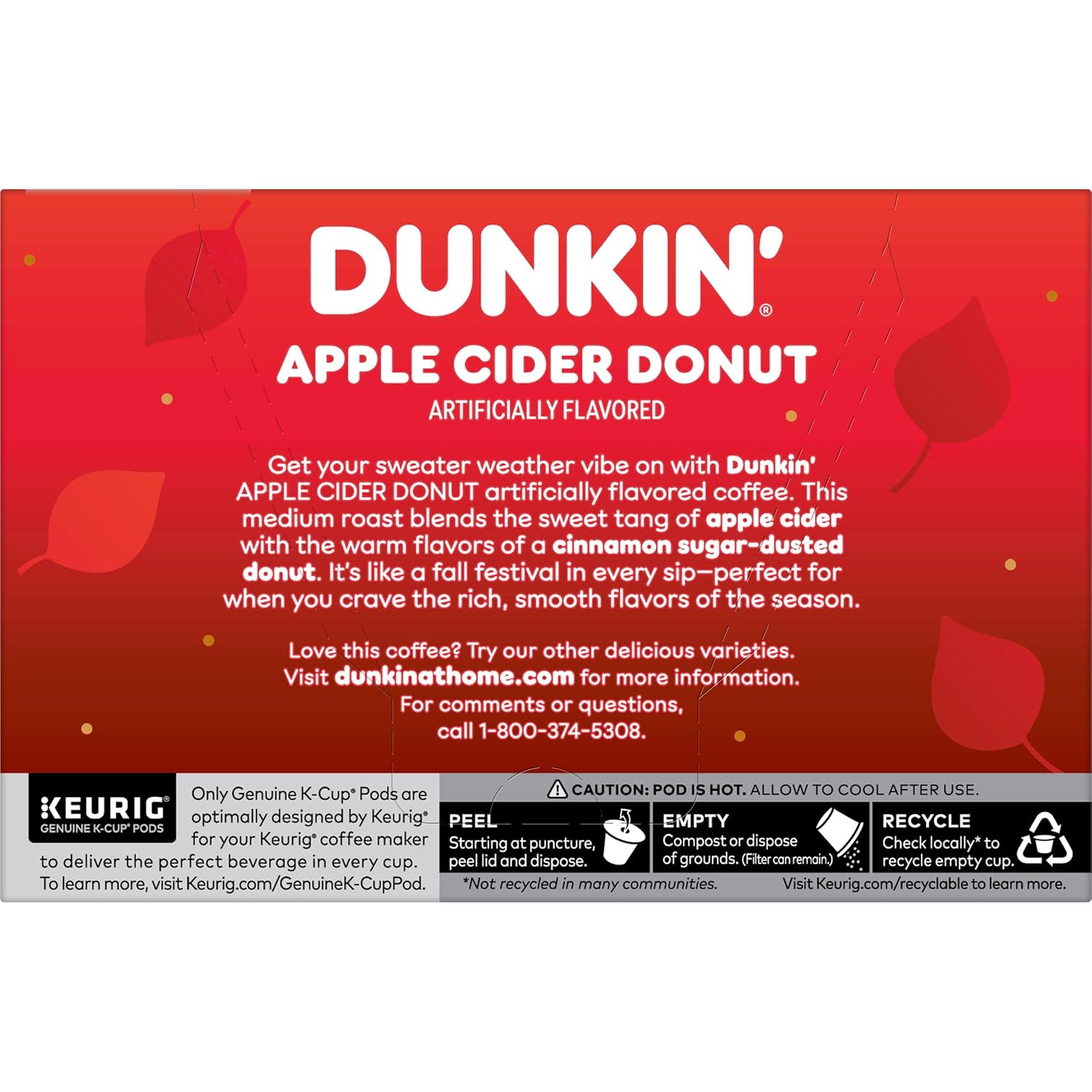 Dunkin’ Pumpkin Spice Artificially Flavored Coffee, 60 Keurig K-Cup Pods | 6 boxes of 10 single serve coffee pods each, Limited edition fall flavor, Made with arabica coffee, SNAP EBT eligible