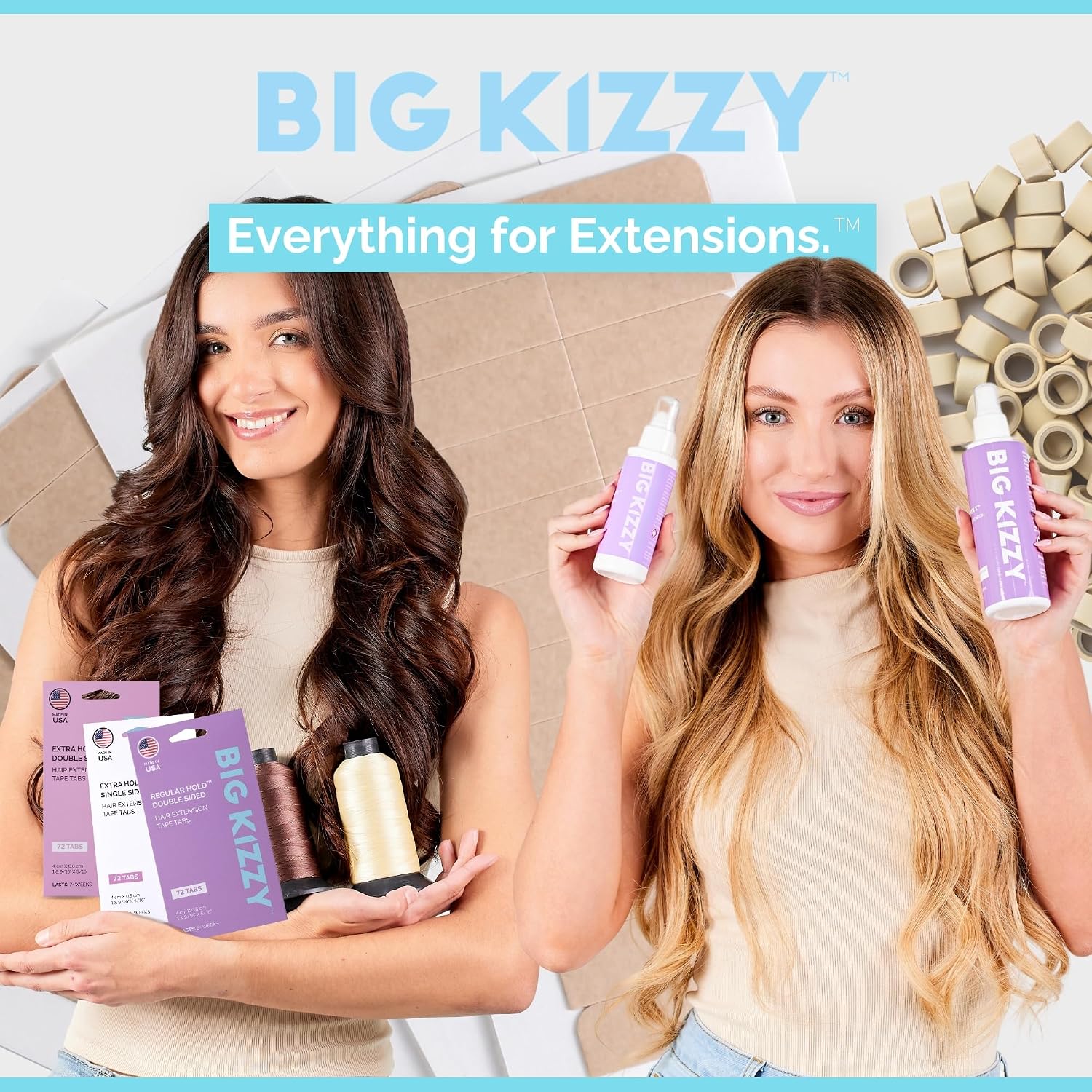 Volumizing & Thickening Biotin Shampoo & Conditioner Set - F.A.T.T. by Big Kizzy, Gentle Hair Care Safe for Extensions