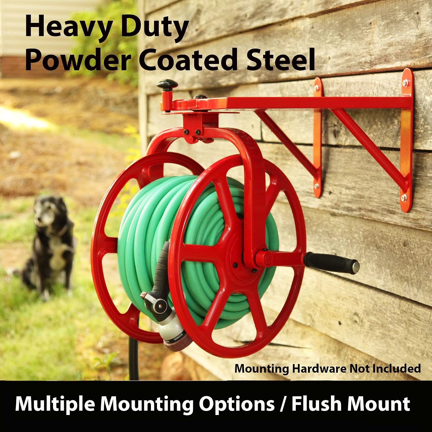 Liberty Garden 710 Navigator Rotating Garden Hose Reel, Holds 125-Feet of 5/8-Inch Hose - Bronze
