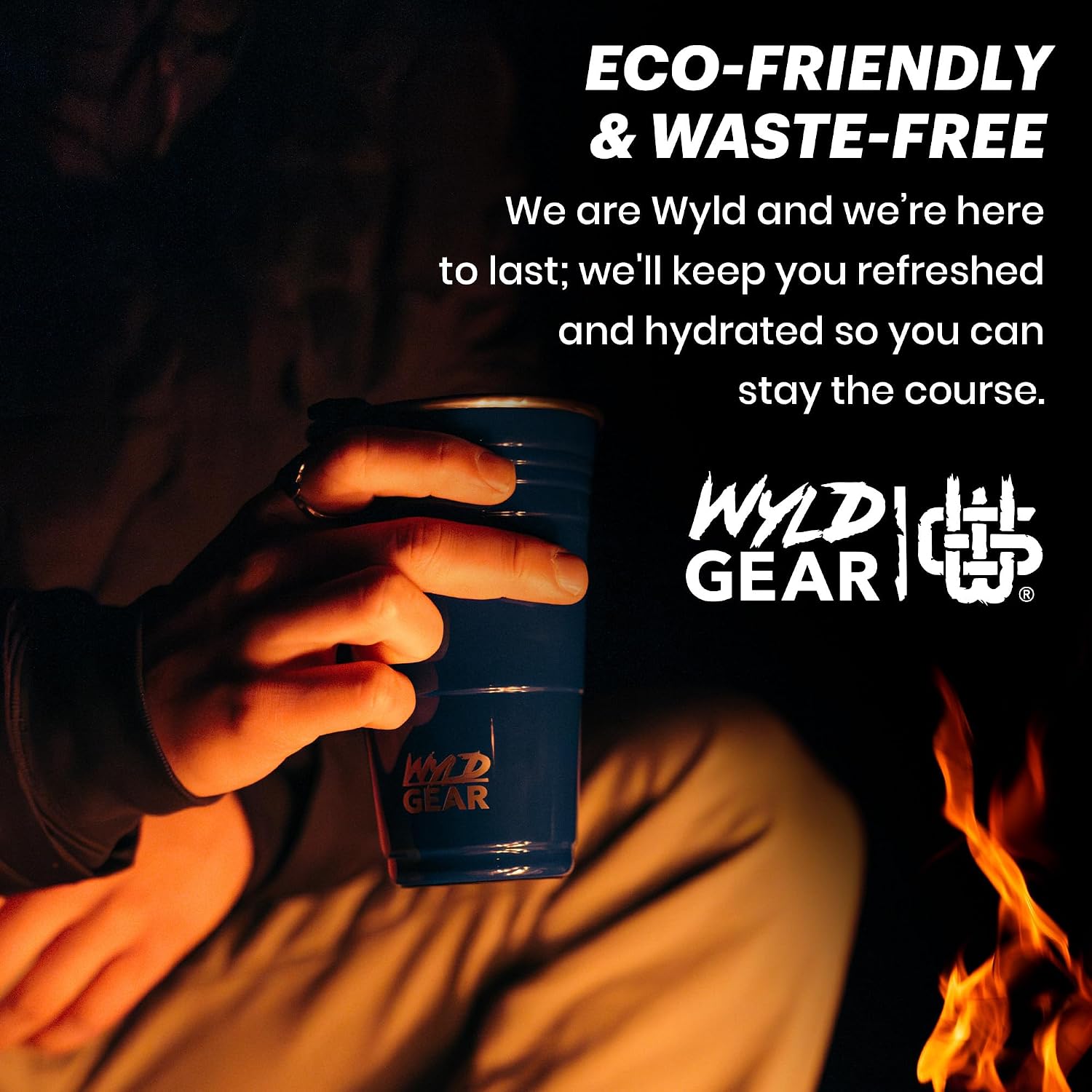 Wyld Gear Party Cup 24oz Red Stainless Steel Reusable Metal Cup with Lid