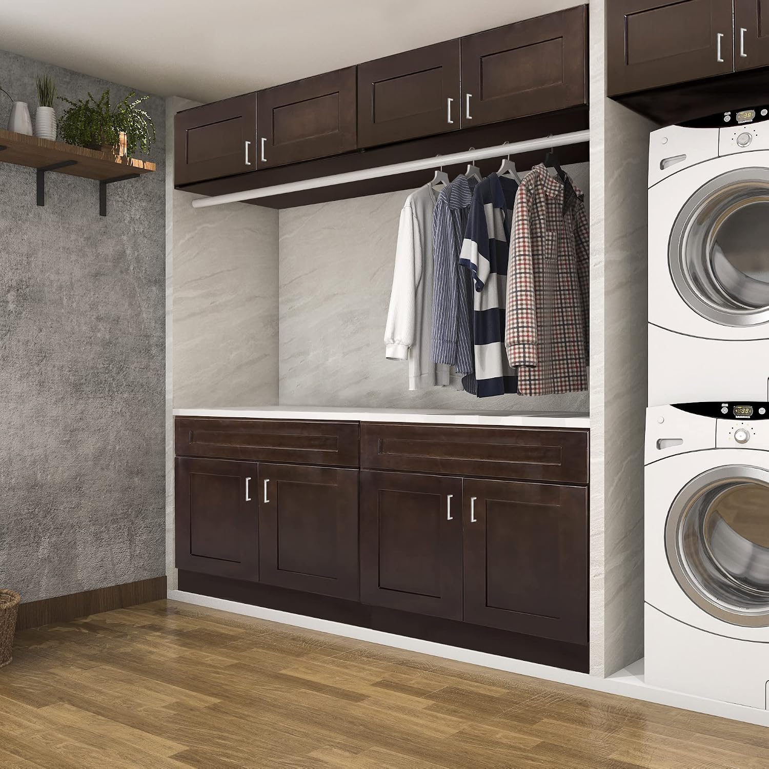 Design House Brookings Kitchen Wall Cabinet, 12", White | Adjustable Shelves, Adjustable Hinges, Wall Mount, Contemporary/Modern, Wood, Kitchen, 561530