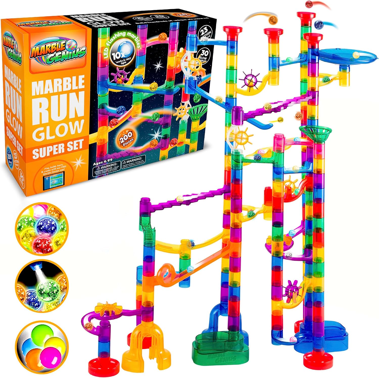 Marble Genius Space Theme Marble Run, 200 Pieces, STEM Toy
