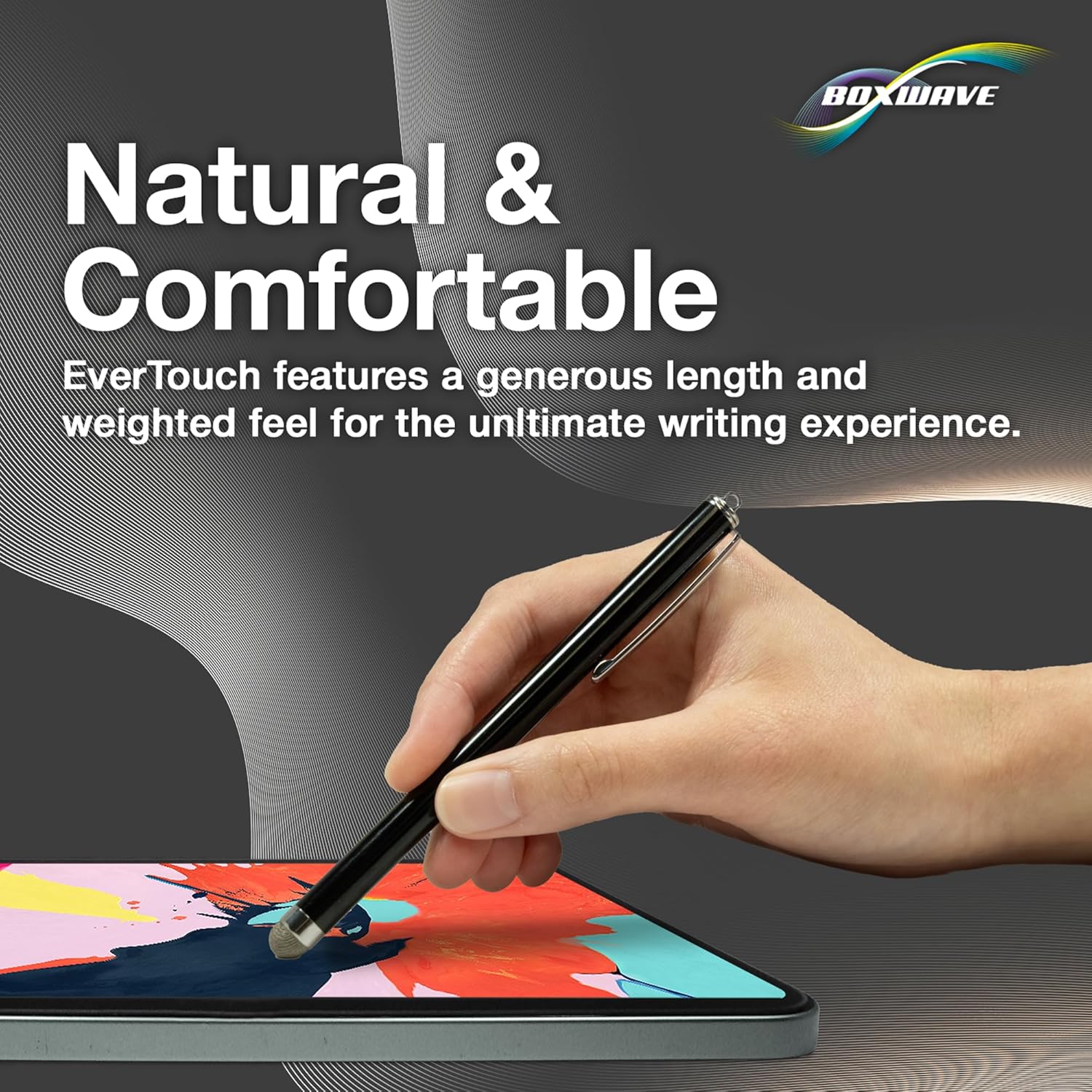 BoxWave Stylus Pen Compatible With Arcade1Up Infinity Game Board (18 in) - EverTouch Capacitive Stylus, Fiber Tip Capacitive Stylus Pen - Jet Black