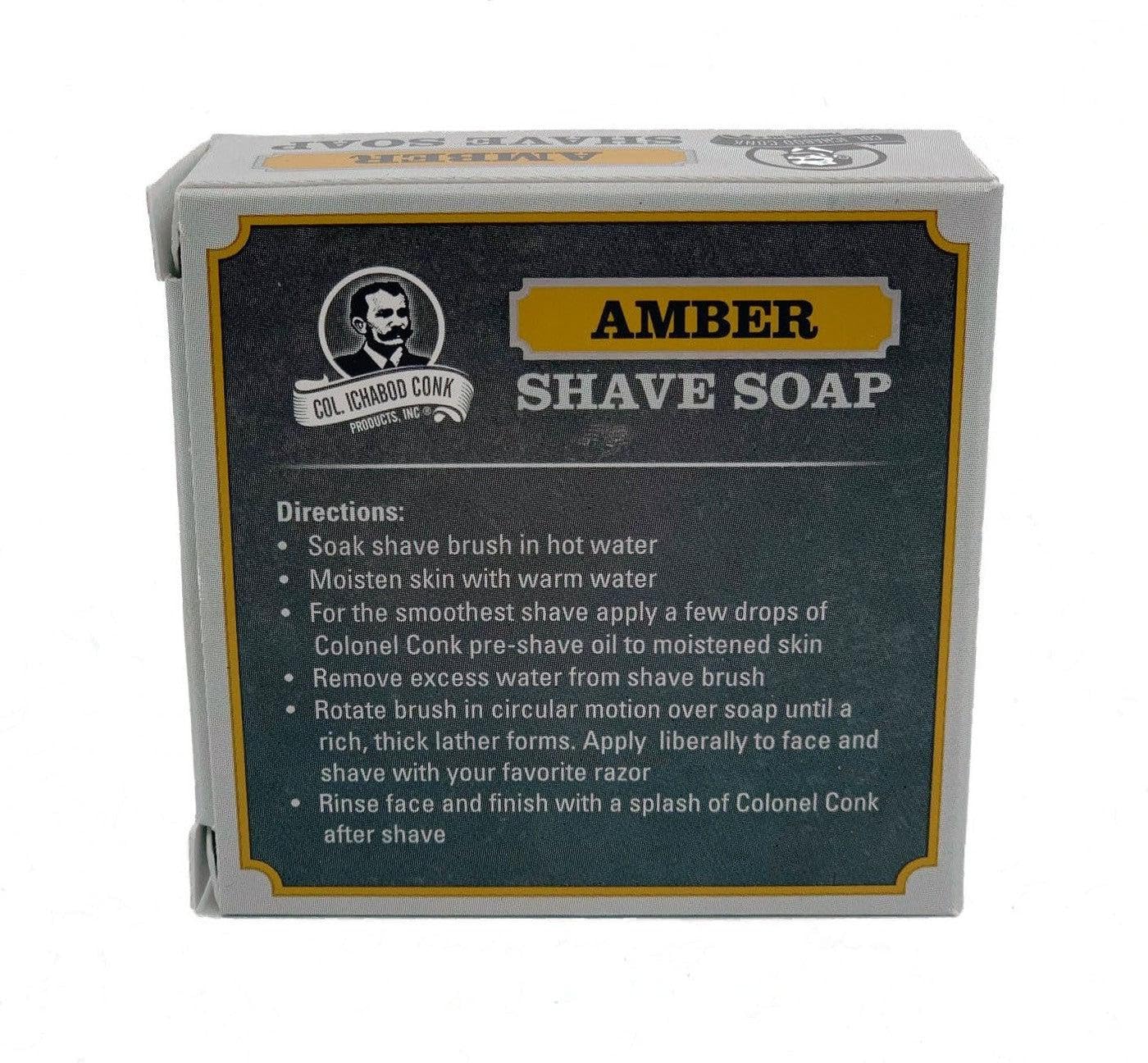Colonel Ichabod Conk AMBER Super Bar Shave Soap 3-3/4 oz - Extra Large Size