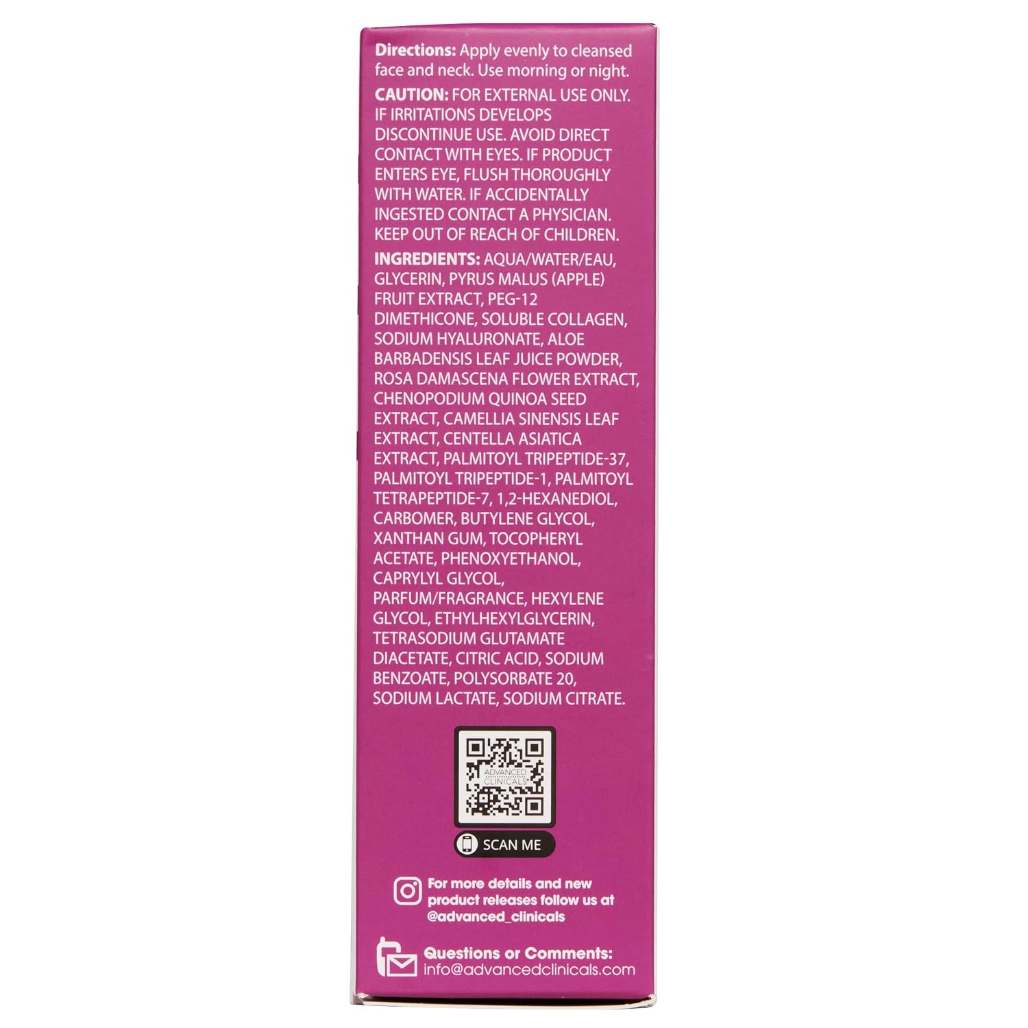 Advanced Clinicals Brightening Vitamin C Serum For Face With Glycolic Acid + Lactic Acid | Vitamin C Eye Serum Face Moisturizer For Improving Look Of Dark Spots & Uneven Complexion, 1.75 Fl Oz