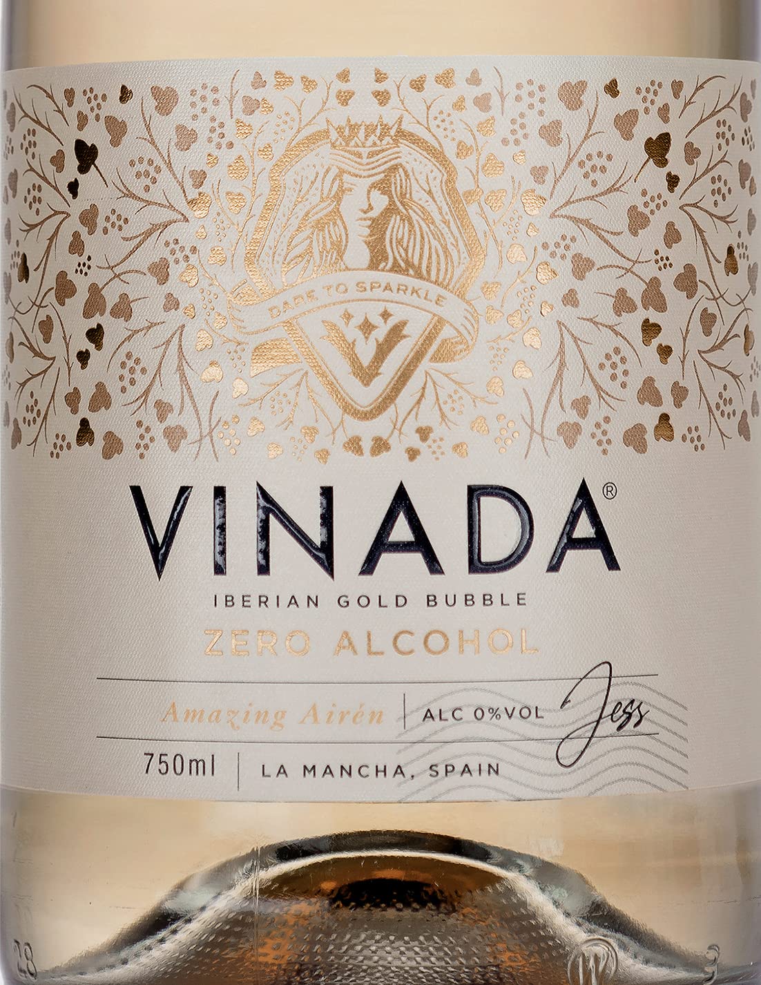 VINADA - Sparkling Gold - Zero Alcohol Wine - 750 ml (8 Glass Bottles)