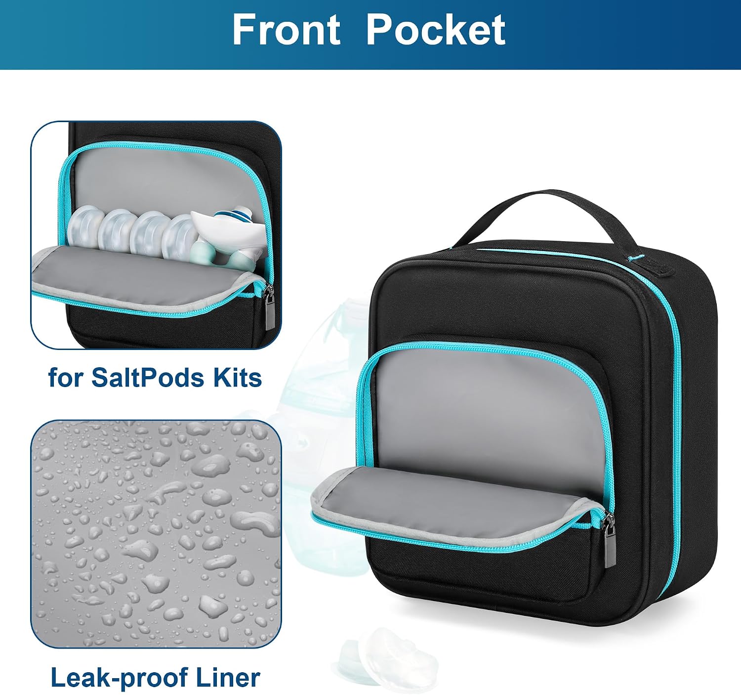 Yarwo Nose Cleaner Case Compatible with Navage Nasal Irrigation System | Portable Neti Pot Safety Travel Bag with Waterproof Lining for Nasal Care Kit