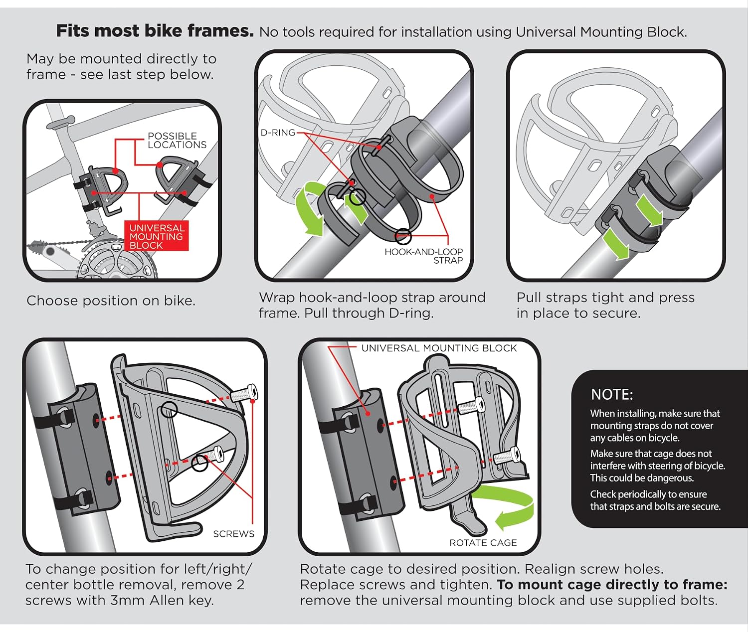 Zefal Pulse Expandable Water Bottle Bike Cage (Universal Mounting)