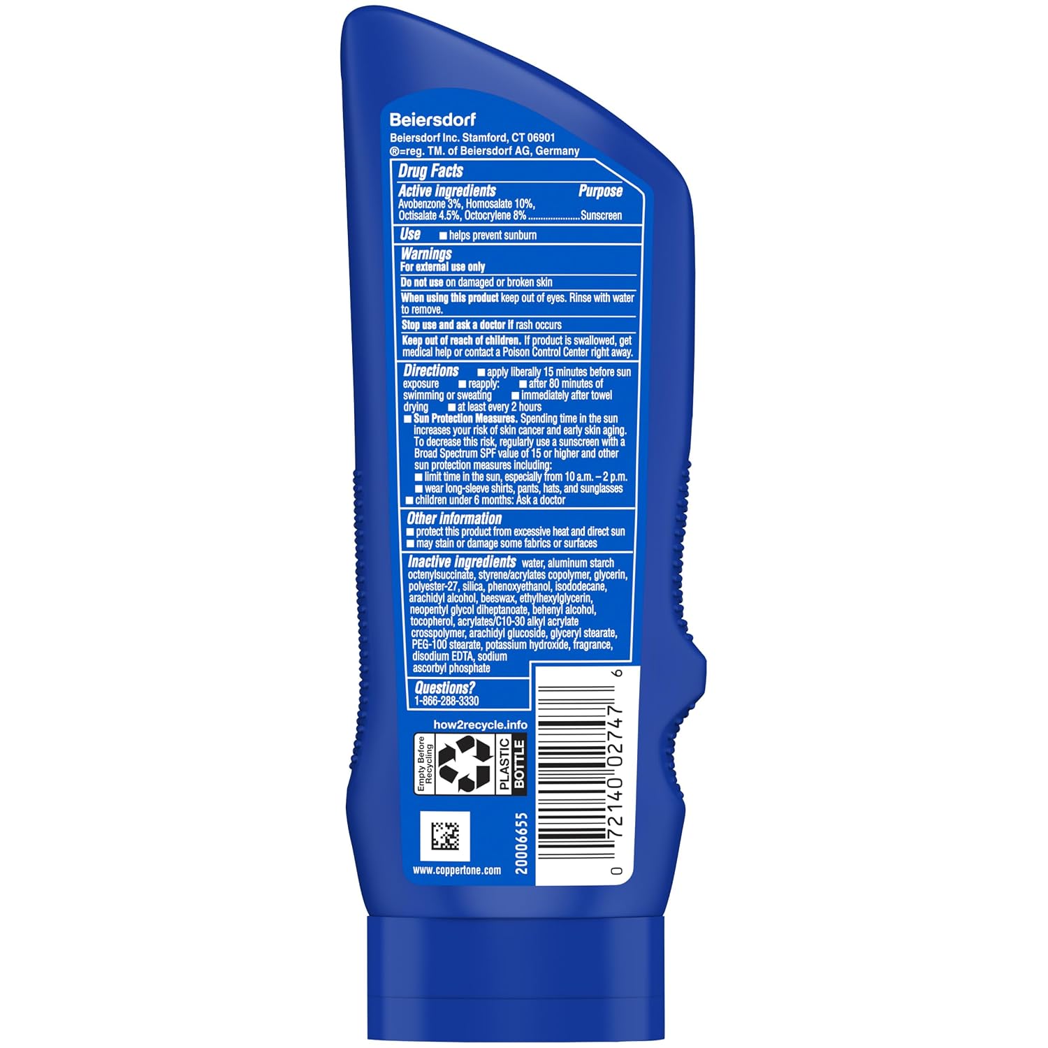 Coppertone SPORT Sunscreen Lotion SPF 30, 7 FL OZ | Sunscreen Lotion with Vitamin E, Sweat, Heat and Water Resistant, PABA, Oxybenzone, Octinoxate, Paraben and Dye Free