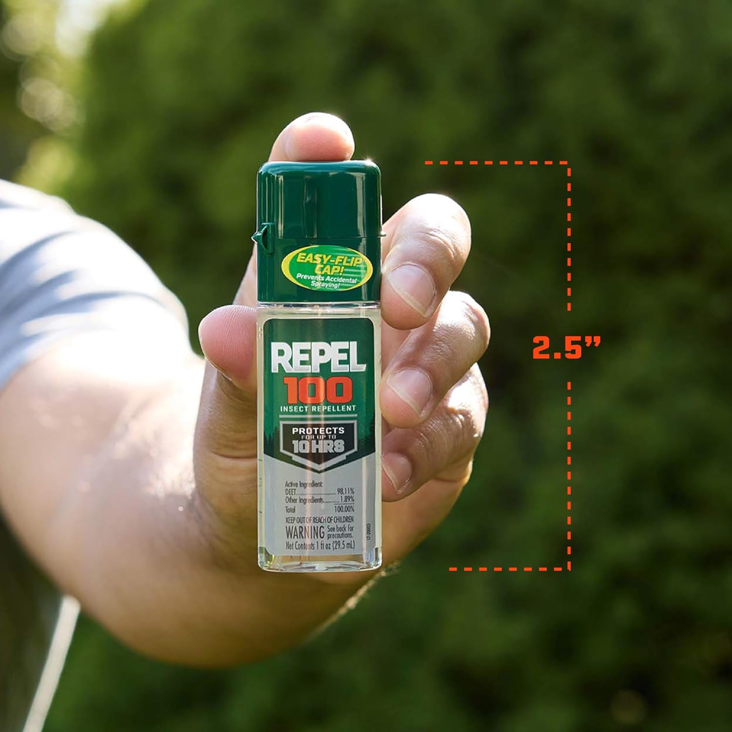 Repel 100 Insect Repellent, 1 Ounce, With DEET, 10-Hour Protection Long-Lasting Insect Repellent Travel Pump Spray Repels Mosquitoes, Ticks, Gnats, Biting Flies, Chiggers And Fleas