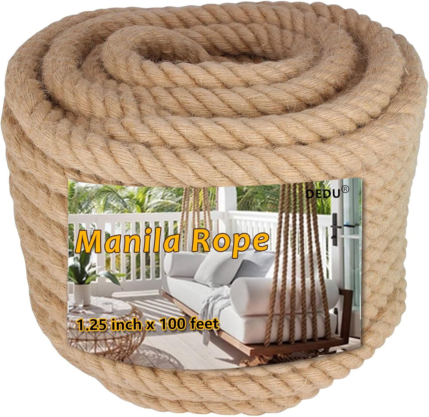 1" X 100' Treated Manila Rope Boat Docks Tree Farm Dock Deck