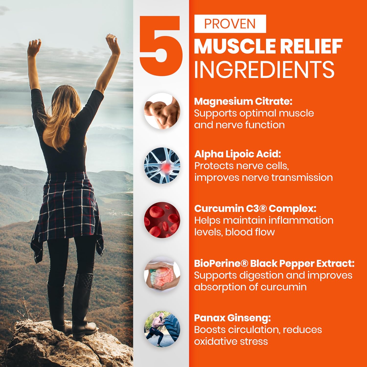 SaltWrap Mag 3D – Daytime (Non-Drowsy) Leg Cramp & Muscle Relief Support - Natural Supplement for Muscle and Nerve Health with Turmeric