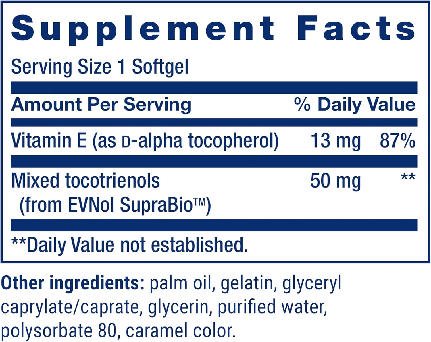 Life Extension Super Absorbable Tocotrienols, Vitamin E as D-Alpha tocopherol, Mixed tocotrienols, Support Hair Growth, Brain Function, Gluten-Free