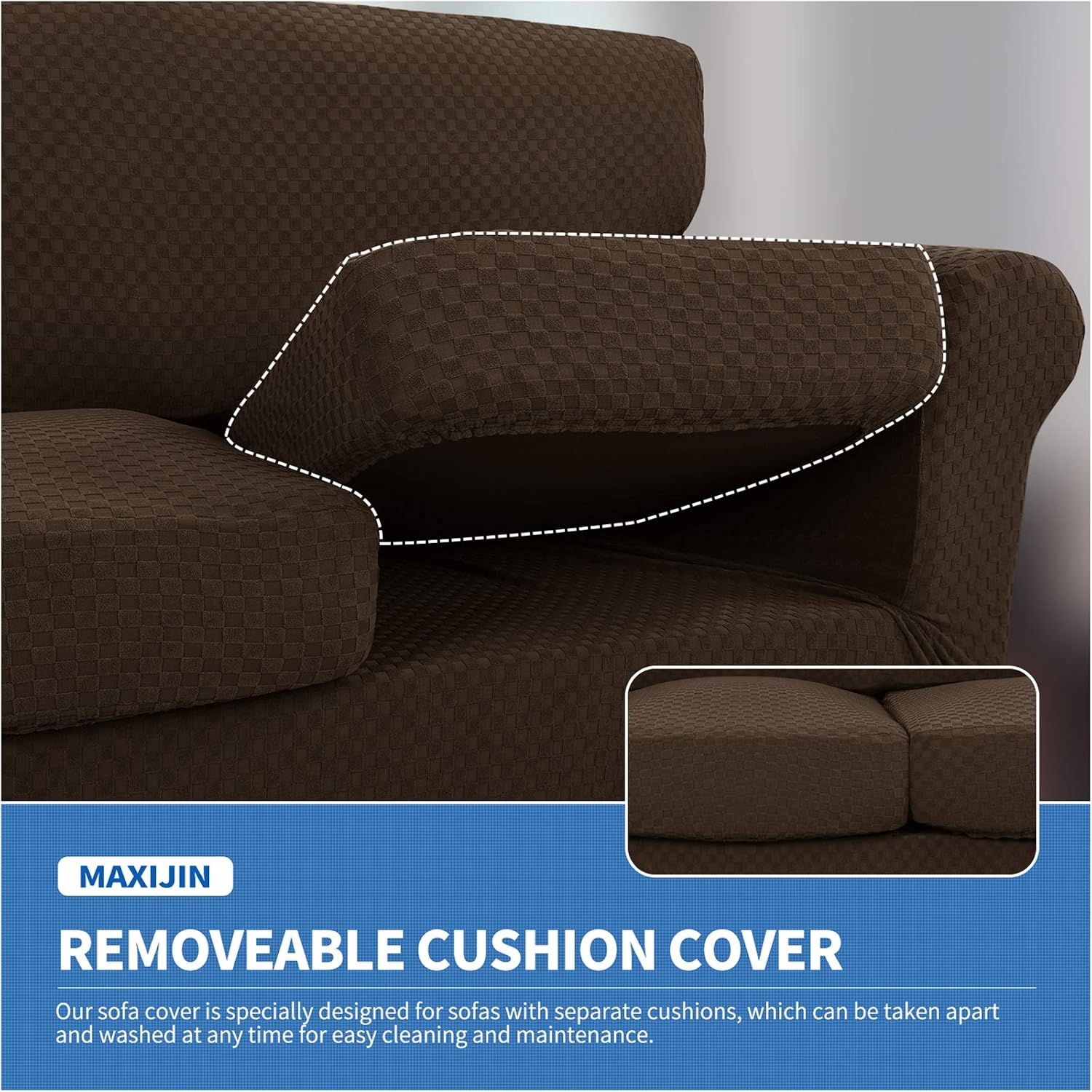 MAXIJIN Latest Recliner Slipcovers for Living Room 4 Pieces Stretch Jacquard Recliner Chair Cover Soft Fitted Recliner Protector with Elastic Bottom