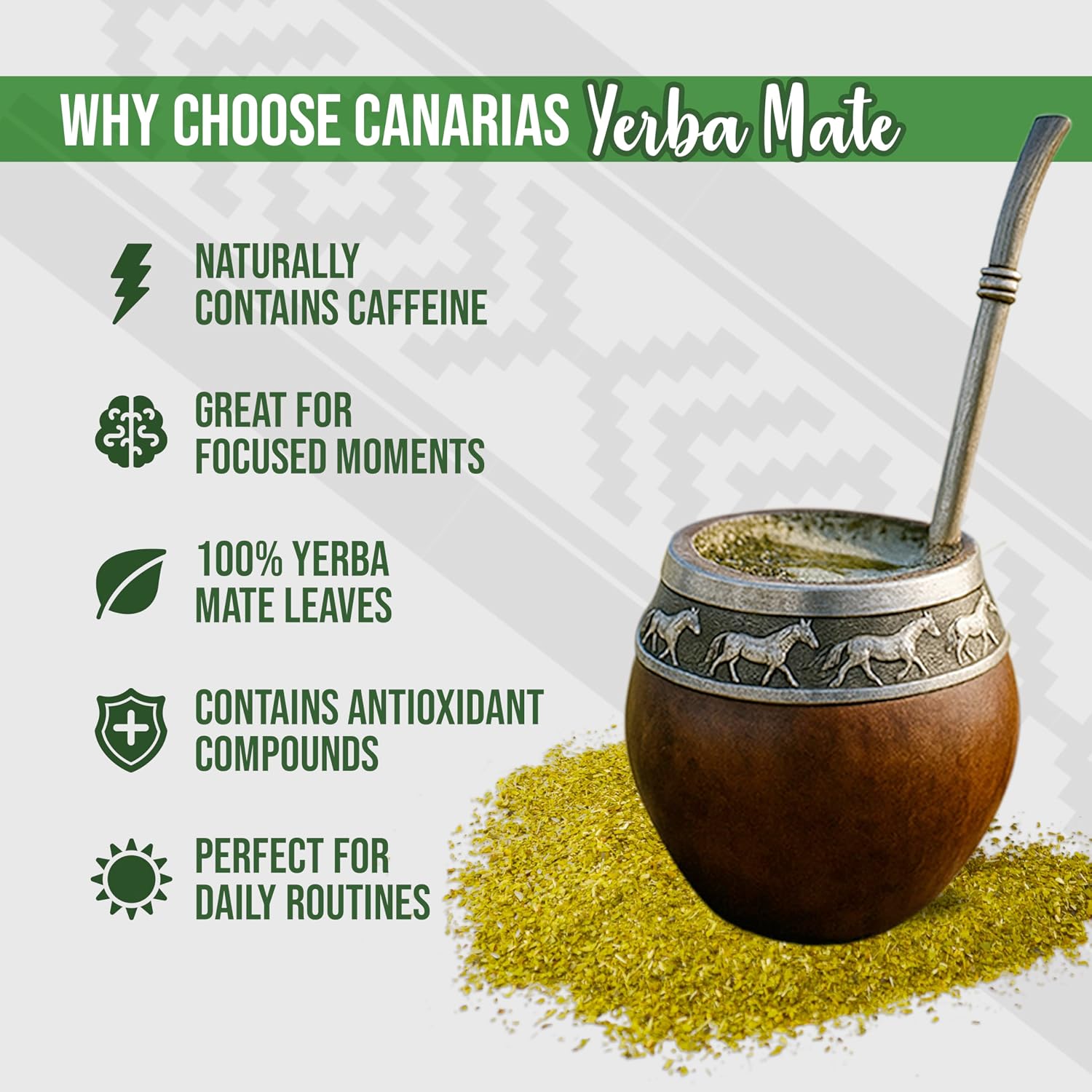Canarias Serena Yerba Mate Herbal Ground Leaf Tea 1kg 2.2Lbs | Uruguayan yerba mate blends with melissa