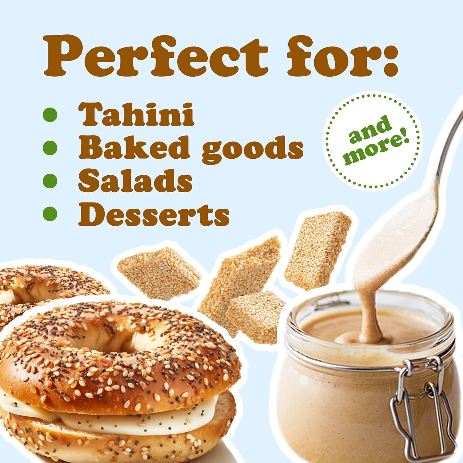 Food to Live - Hulled Sesame Seeds, 4 Pounds Whole Raw White Sesame Seeds, Kosher and Vegan, Unroasted, Bulk Sesame. High in Magnesium, Iron, and Calcium.