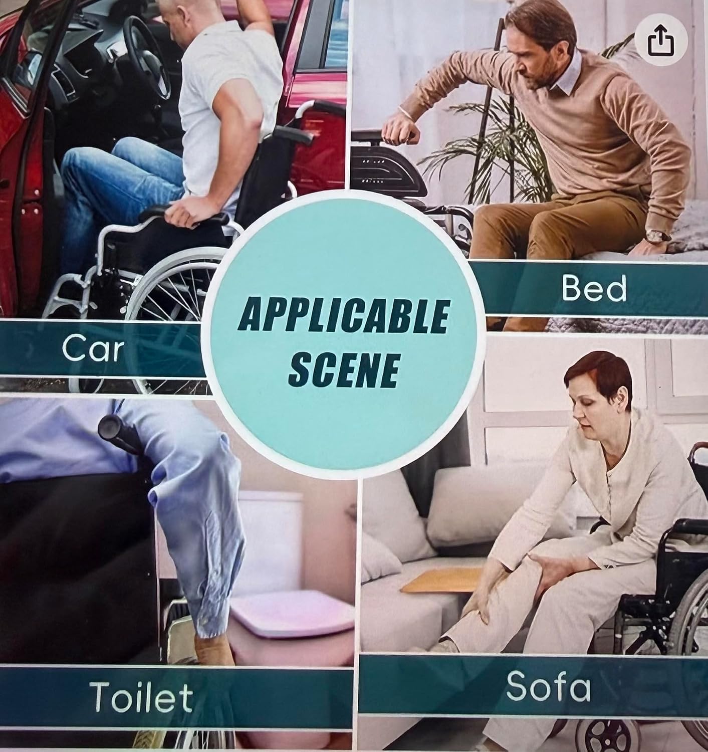 Transfer Board and Slide Board for Wheelchair - 30 Inch Solid Wood Sliding Board with 3 Hand Holds - Patient Transfer Board for Bed, Car