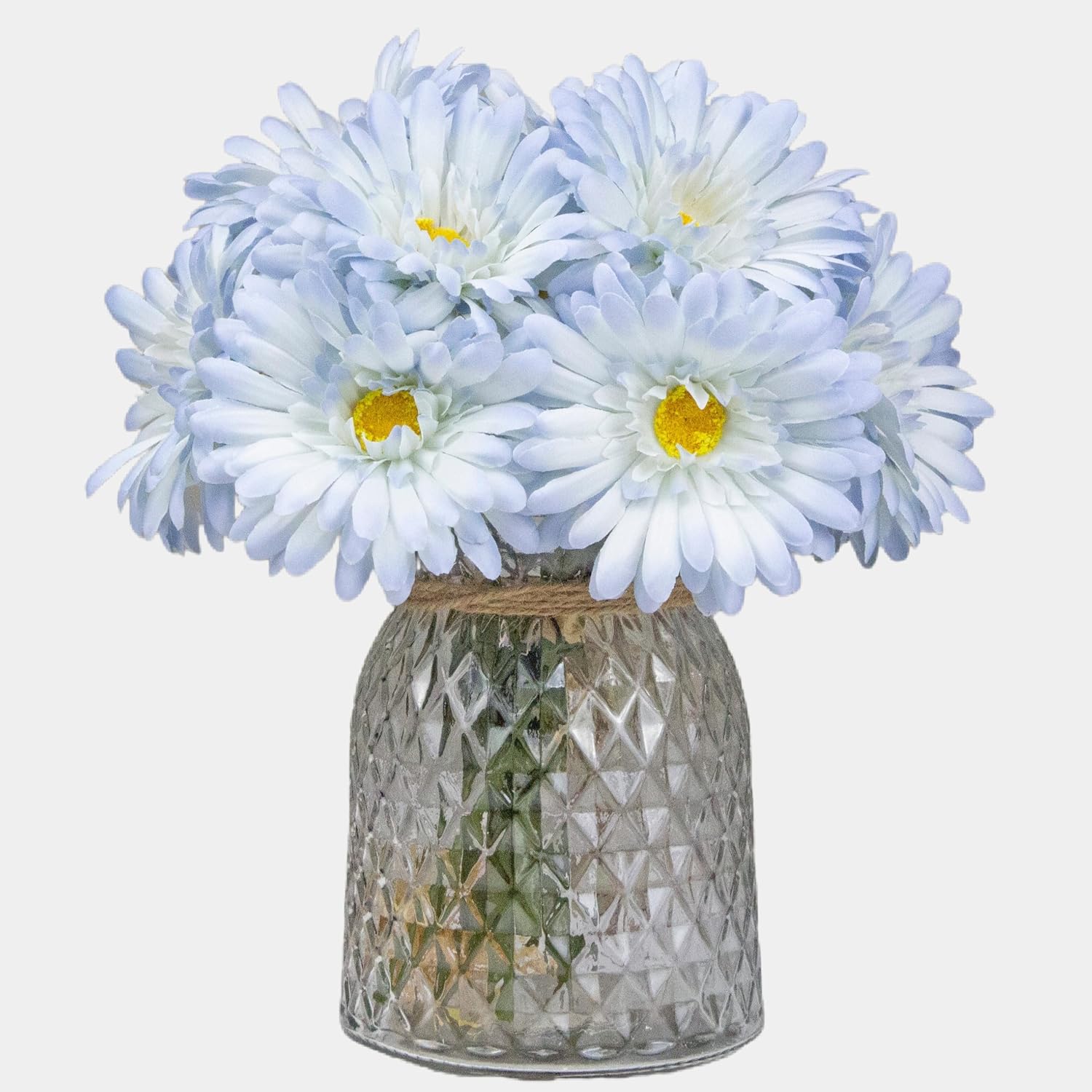 TOPIA Artificial African Daisies Flowers African Daisy Silk Flowers Artificial Gerbera Daisies Pack of 10 (Yellow)