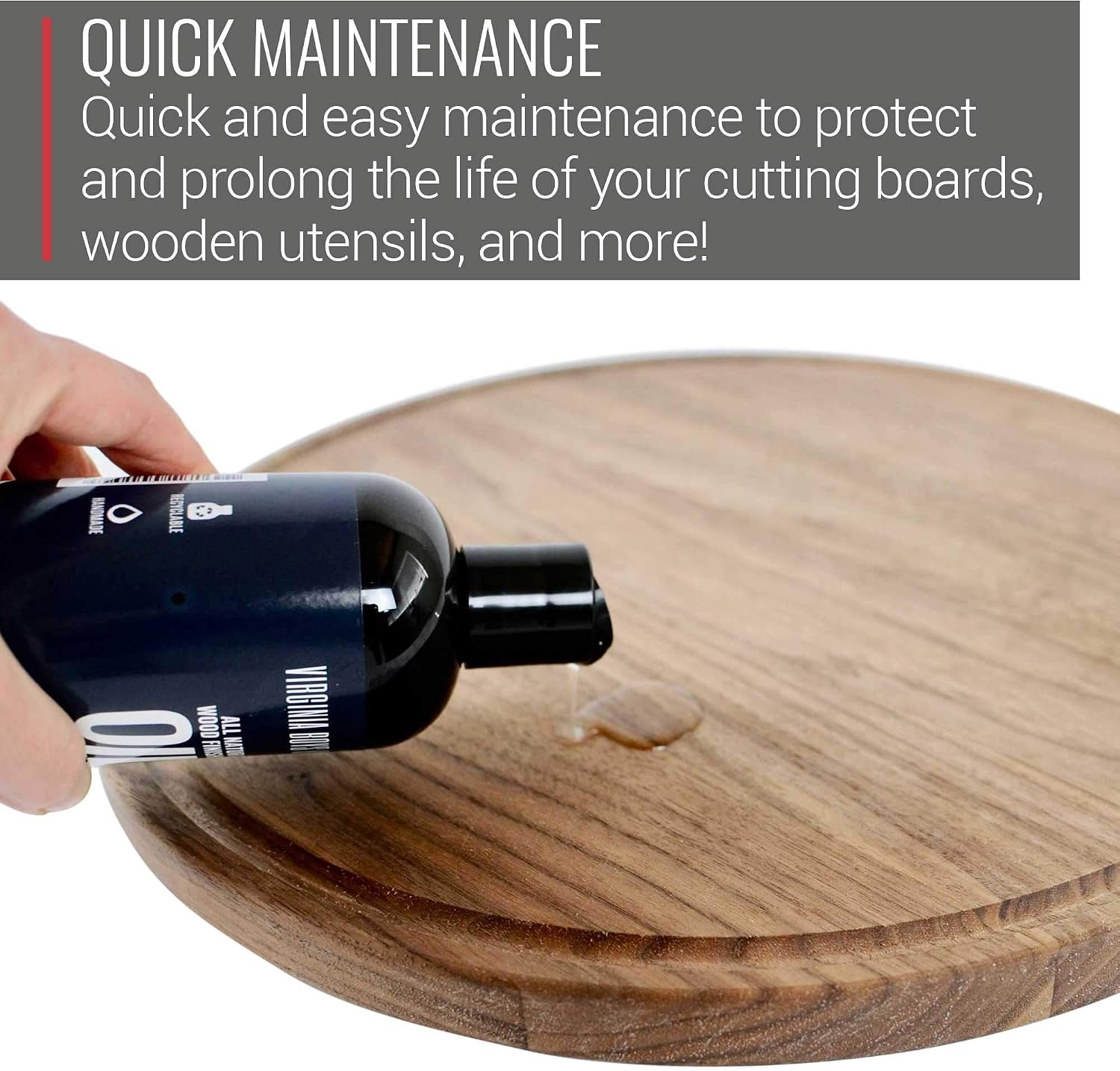 Coconut Cutting Board Oil 8oz + Walnut Cutting Board Small 8x12