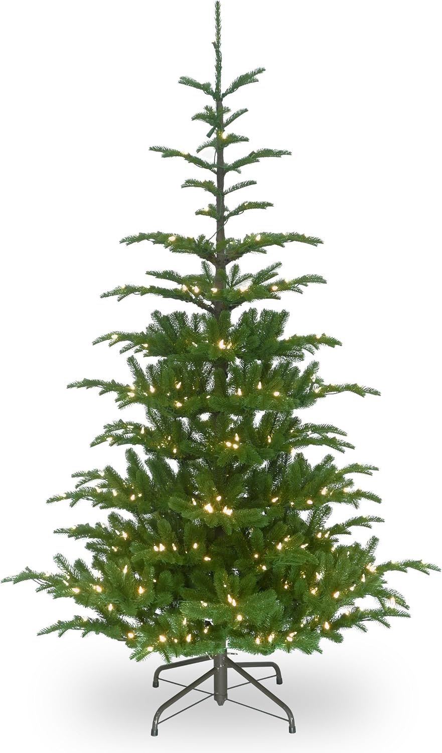 National Tree Company 'Feel Real' Pre-lit Artificial Christmas Tree | Includes Pre-strung White Lights and Stand | Norwegian Spruce - 7.5 ft | 750 Clear Lights, 1,325 Tips, Includes Stand, Artificial, Green