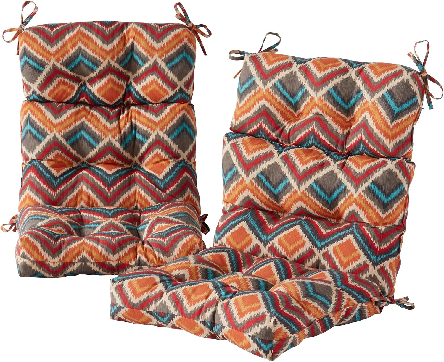 Greendale Home Fashions Outdoor 44x22-inch High Back Chair Cushions (Set of 2), Cement