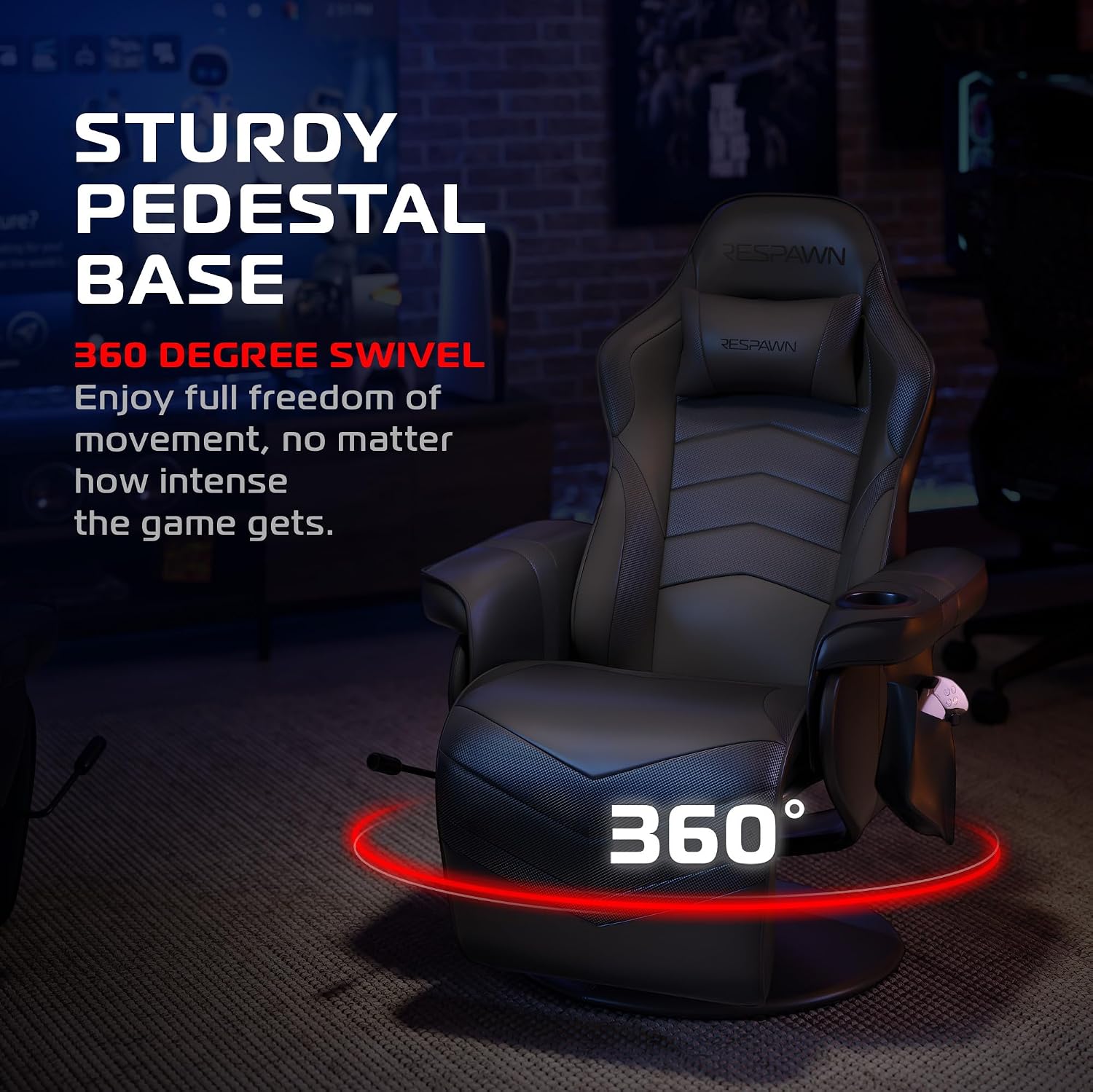 Respawn 900 Gaming Recliner Chair with Footrest, Cup Holder and Swivel