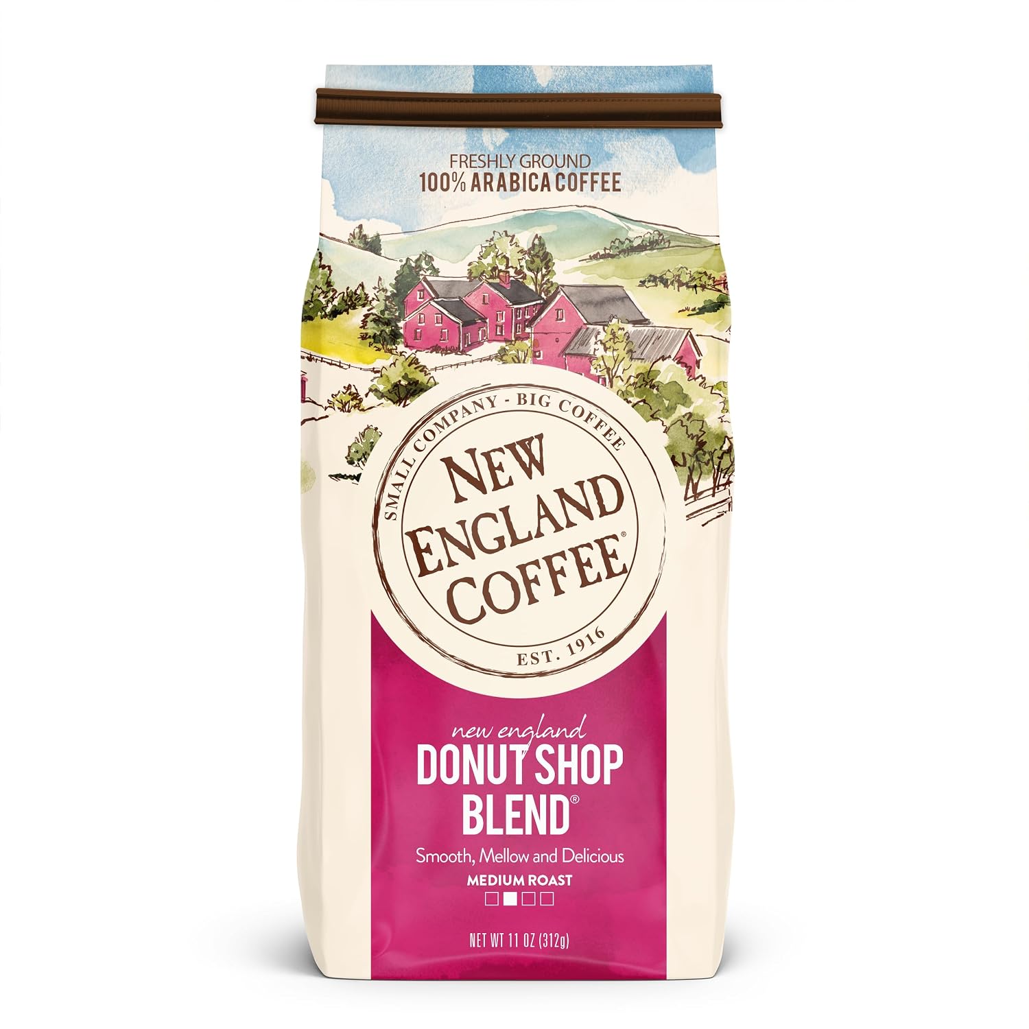 New England Coffee French Roast Dark Roast Ground Coffee, 10oz Bag (Pack of 1)