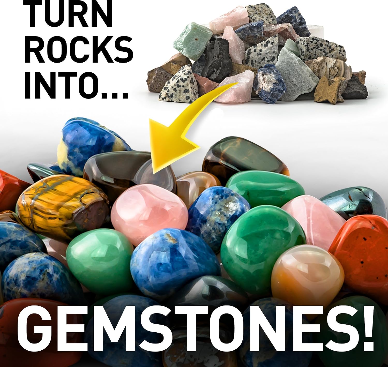 National Geographic Hobby Rock Tumbler Kit for Kids and Adults Ages 8+ | Rough Gemstones, 4 Polishing Grits, Rock Polisher, Geology Science Kit, Rock Tumbling for Kids and Adults, Birthday Gift