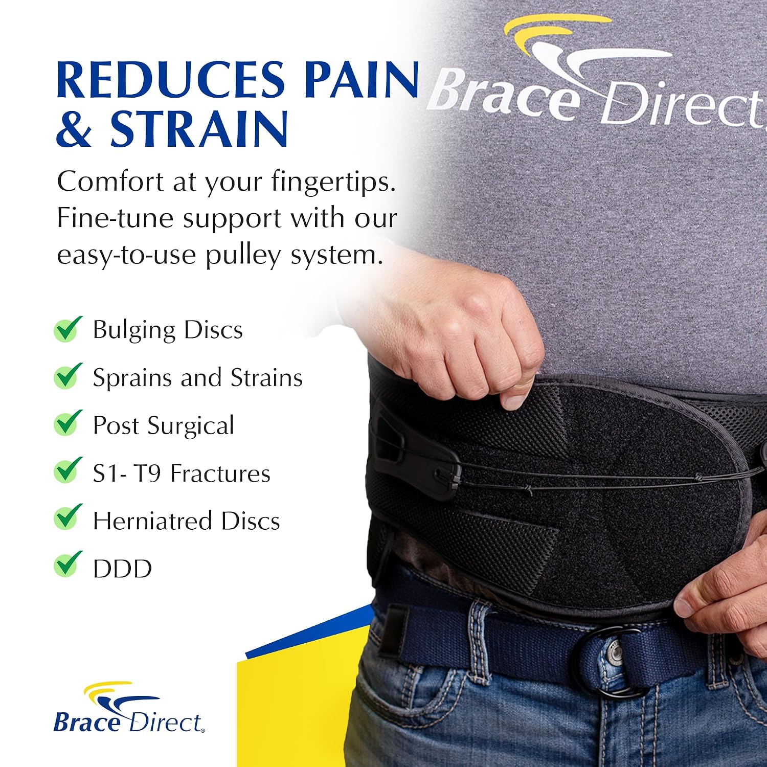 VertebrAlign LSO Back Brace for Sciatica & Herniated Disc L0650 | Back lumbar support brace that eases lower back pain, fracture support, SI joint & bulging disc. Men & women. L0631, L0648