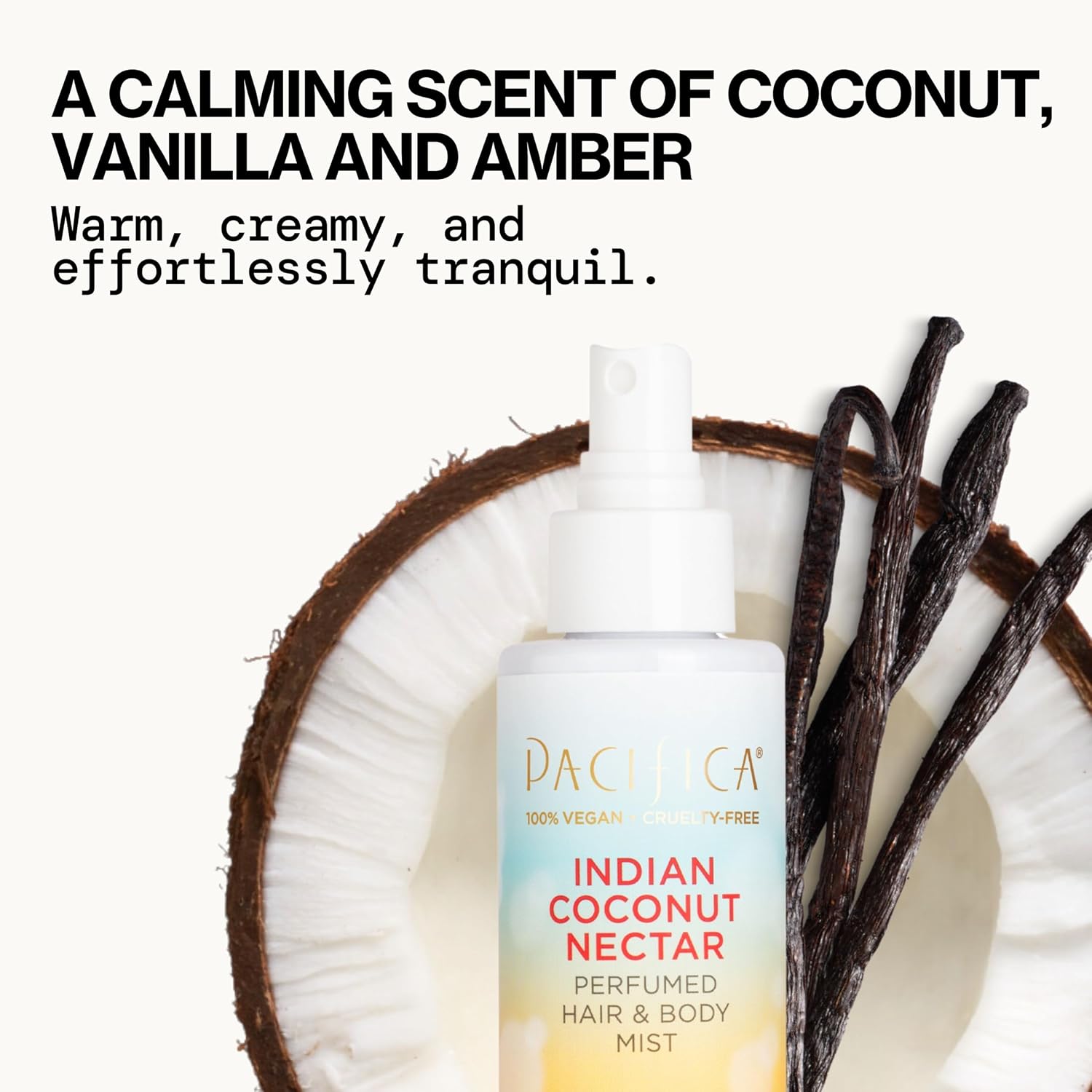 Pacifica Island Vanilla Hair Mist Perfume and Full Body Spray for Women - Fragrance Spray for A Mood-Lifting Experience, Paraben-Free, Clean Beauty No Alcohol, Vegan & Cruelty-Free, 6 oz oz