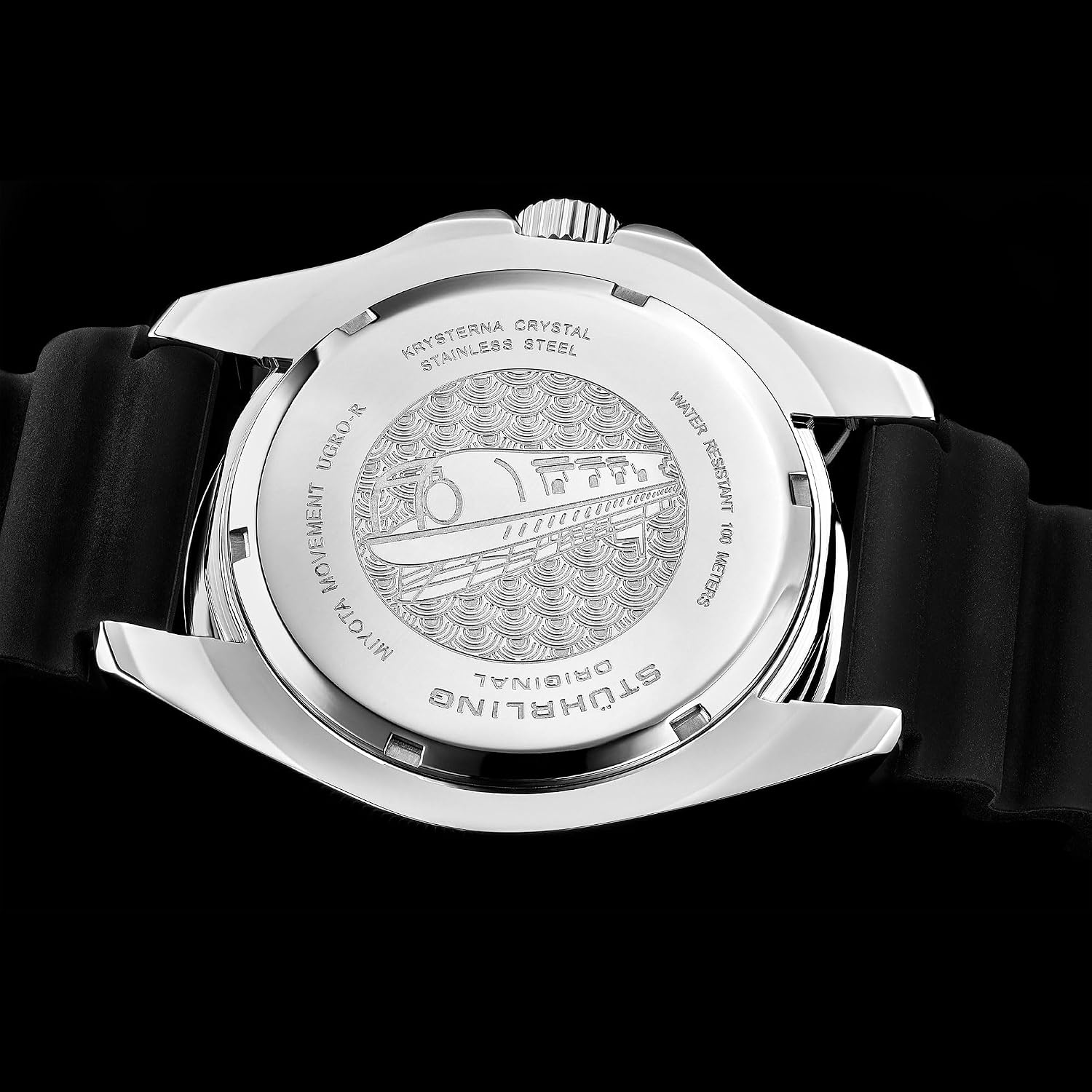 Stuhrling Original Men’s Dive Watch 42mm Stainless Steel, Japanese Quartz Mens Sport Watch, Rubber Strap, Water Resistant to 330 FT, Versatile and Comfort Fit