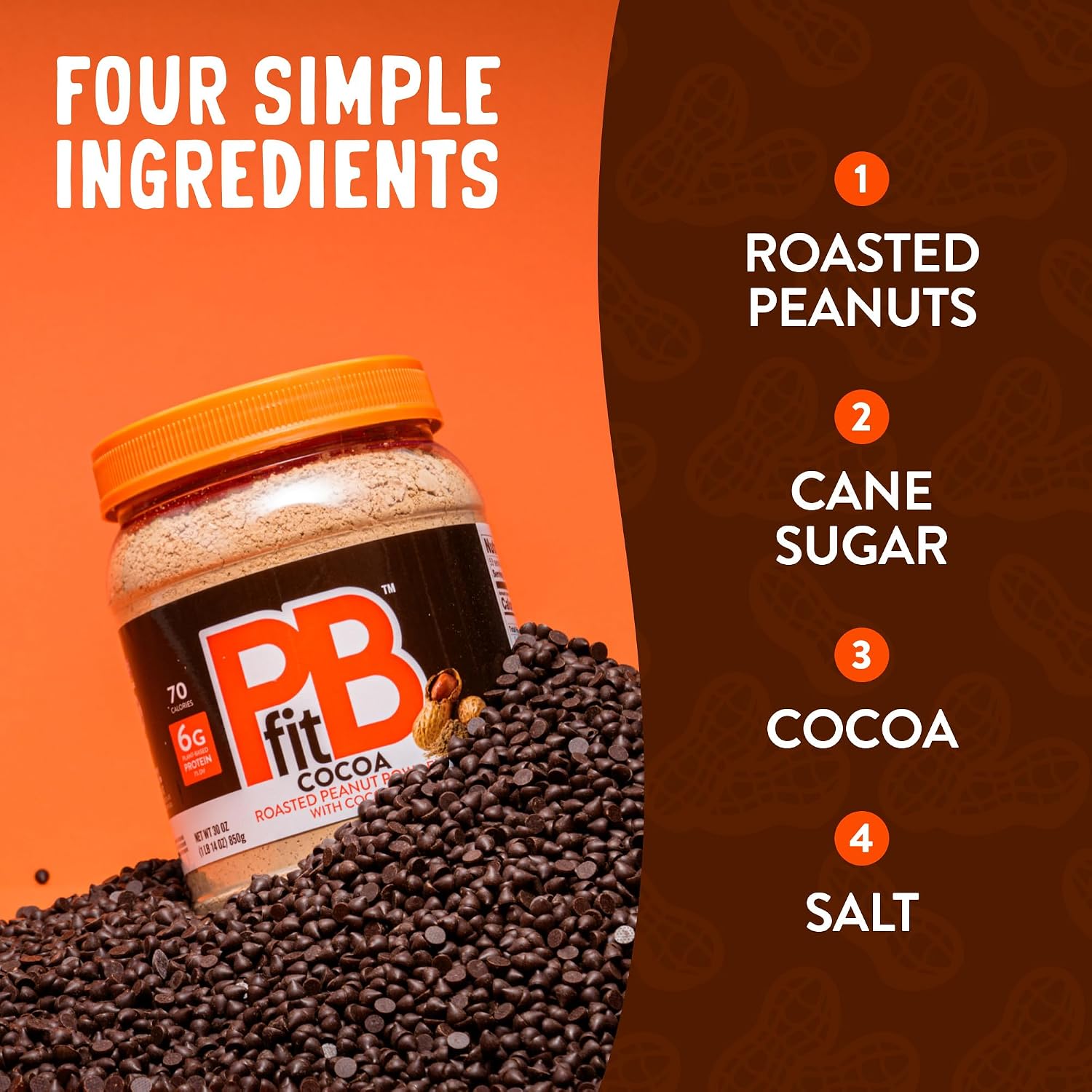 PBfit Cocoa Peanut Butter Powder 24 Oz, Peanut Spread with 6g Protein