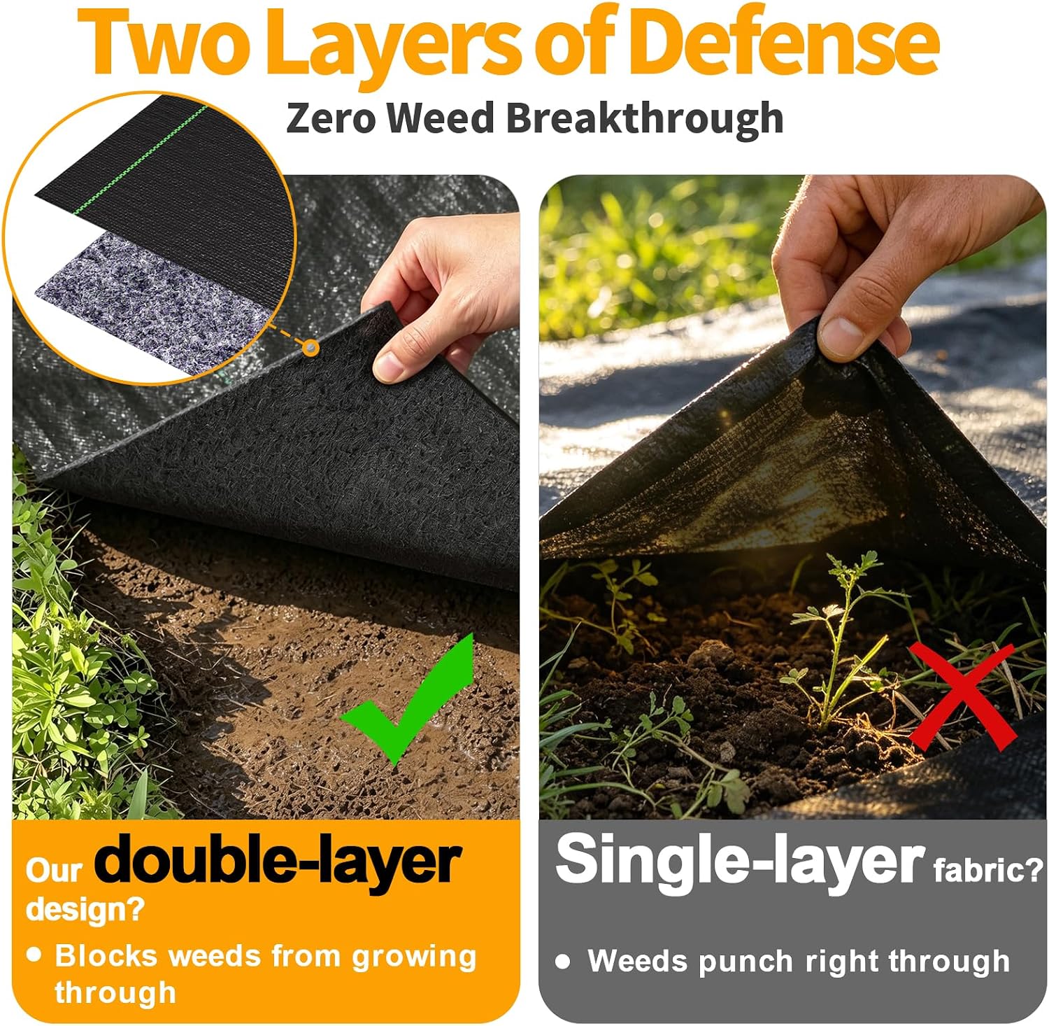 AMAGABELI 3.2oz 4ft x 100ft Weed Barrier Landscape Fabric Premium Garden Cloth Heavy Duty Weed Control Blocker Mat Gardening Ground Cover Durable Woven Geotextile Fabric Driveway Underlayment