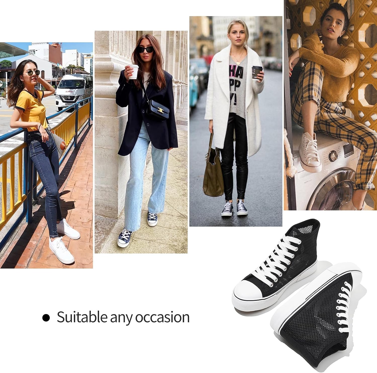 hash bubbie High Top Canvas Sneakers Fashion Walking Shoes