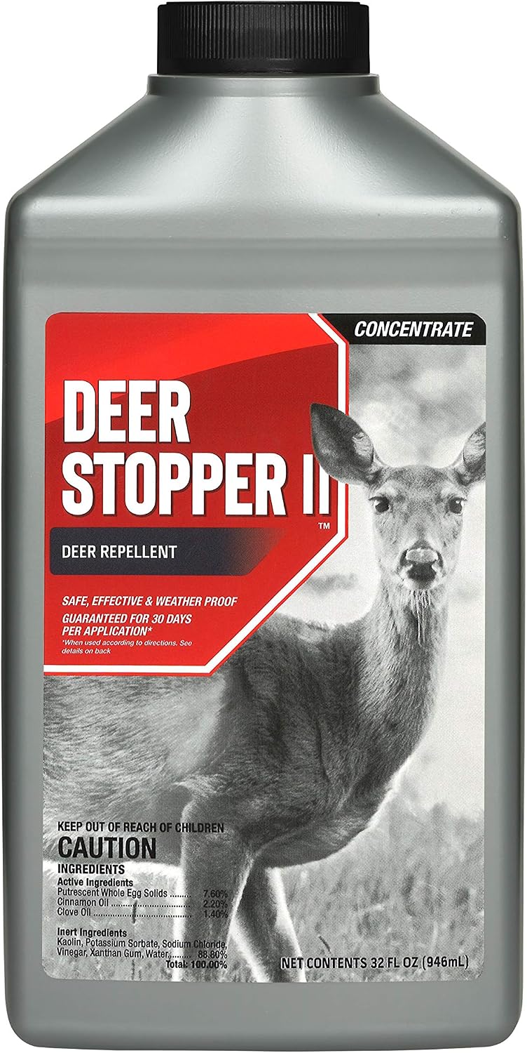 Deer Stopper II Garden Animal Repellent - Safe & Effective, All Natural Food Grade Ingredients, Repels Deer Elk, and Moose, Easy to Use