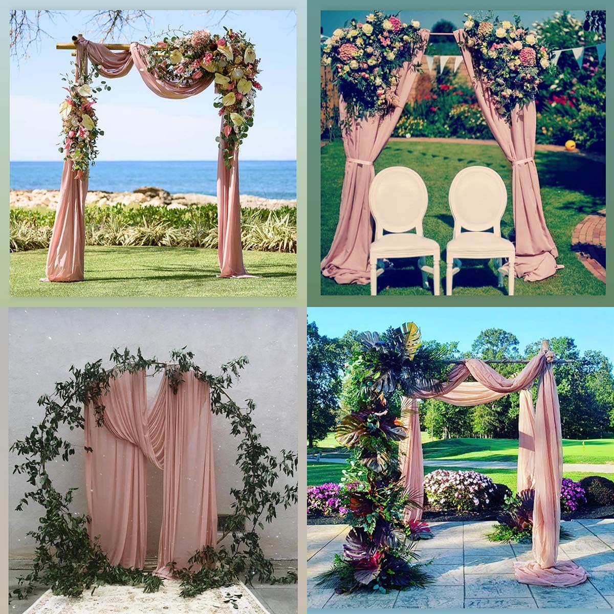 Wedding Arch Draping Fabric Sheer Chiffon Curtain Drape Wedding Party Decor