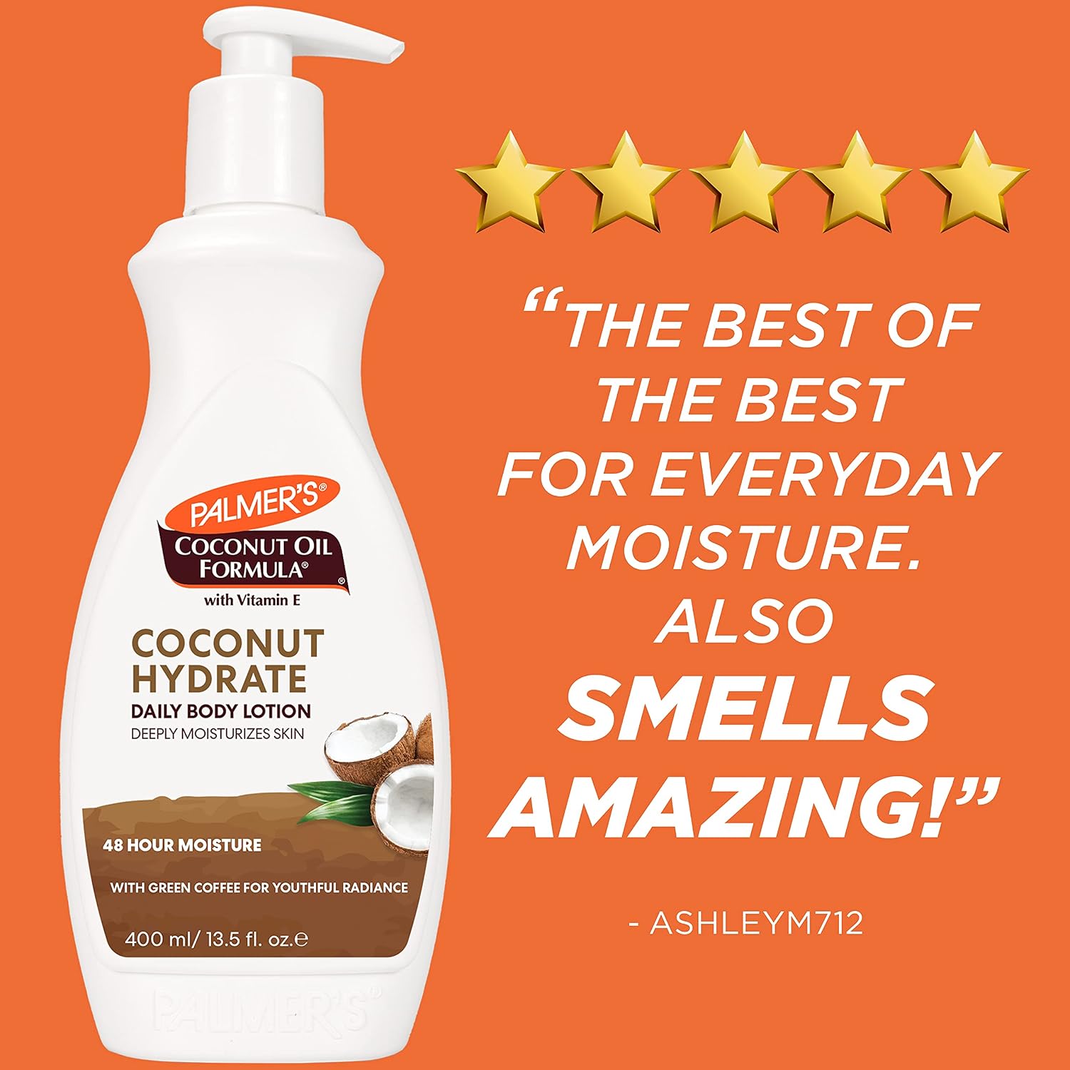 Palmer's Coconut Oil Formula Body Lotion for Dry Skin (13.5 Fl Oz) | A hydrating hand and body moisturizer with Green Coffee Extract and Vitamin E for 48 hour moisture and radiant skin