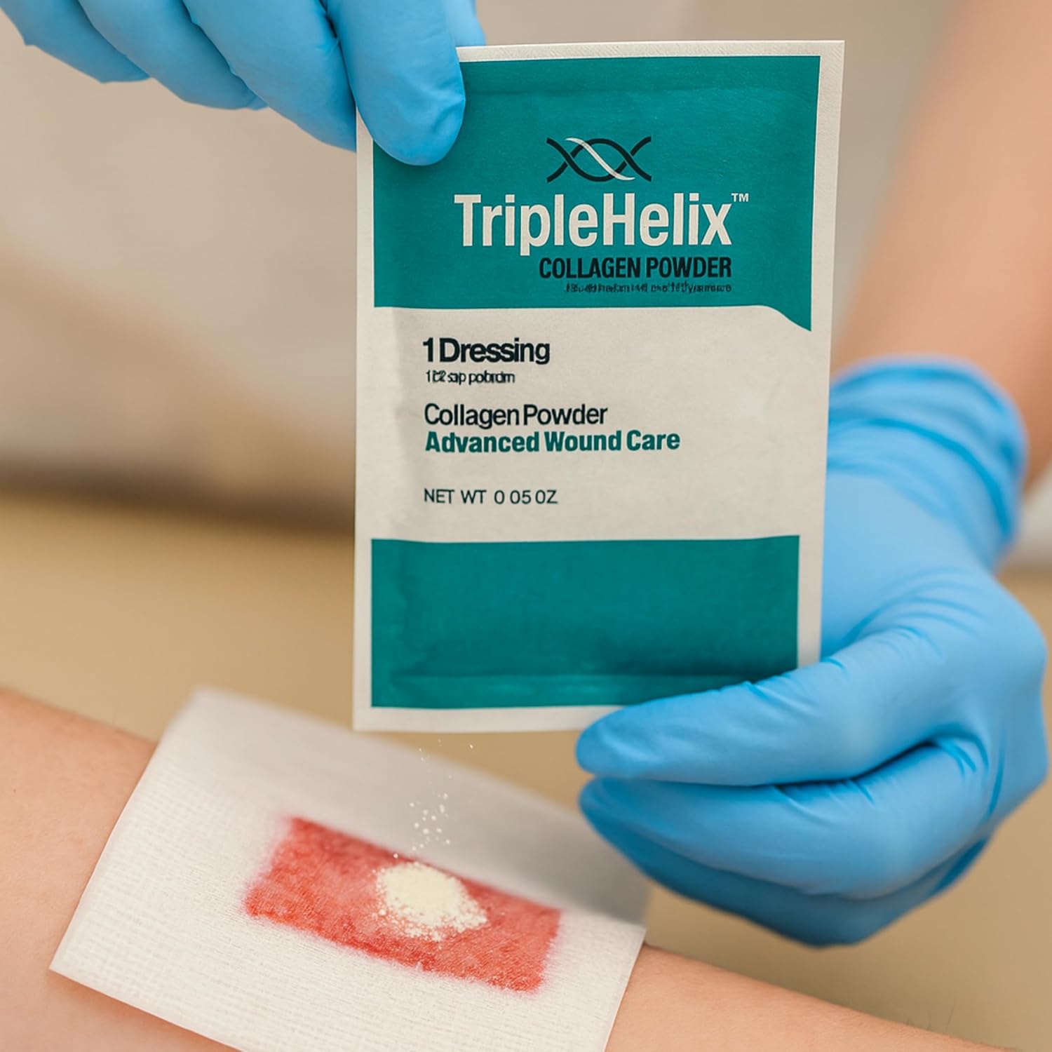 TripleHelix Collagen Powder for Wounds, Type I Bovine, Diabetic, Pressure | 100% Type I non-hydrolyzed bovine collagen. Also for surgical wounds