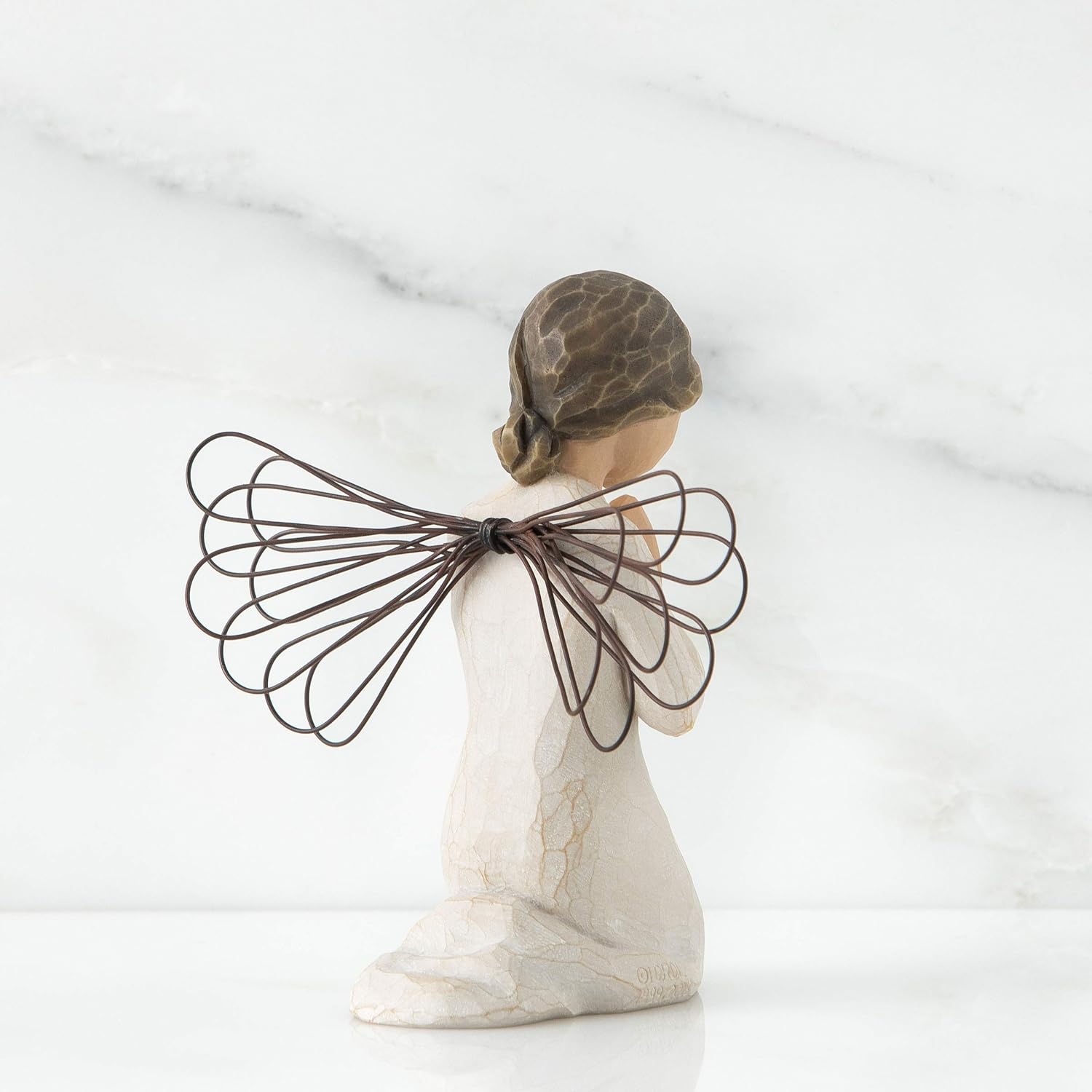Willow Tree Angel of Prayer, Sculpted Hand-Painted Figure | Kneeling Angel With Hands in Prayer, Baptism and Communion Gift