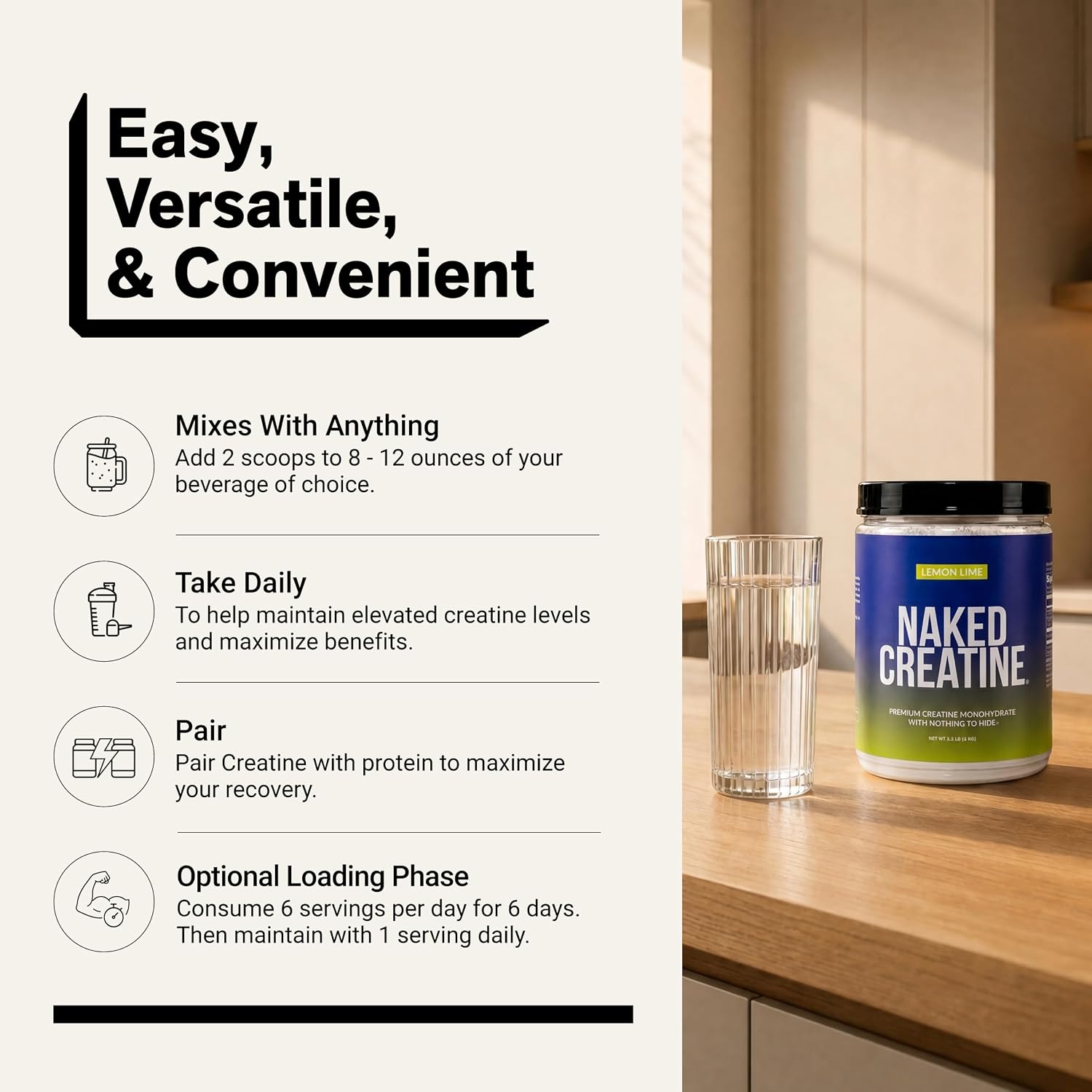 NAKED Pure Micronized Creatine Monohydrate – 200 Servings, 1,000g Bulk – NSF Certified, Vegan, Non-GMO, Gluten & Soy Free - Muscle Building, Strength Training, Gym & Fitness Supplement