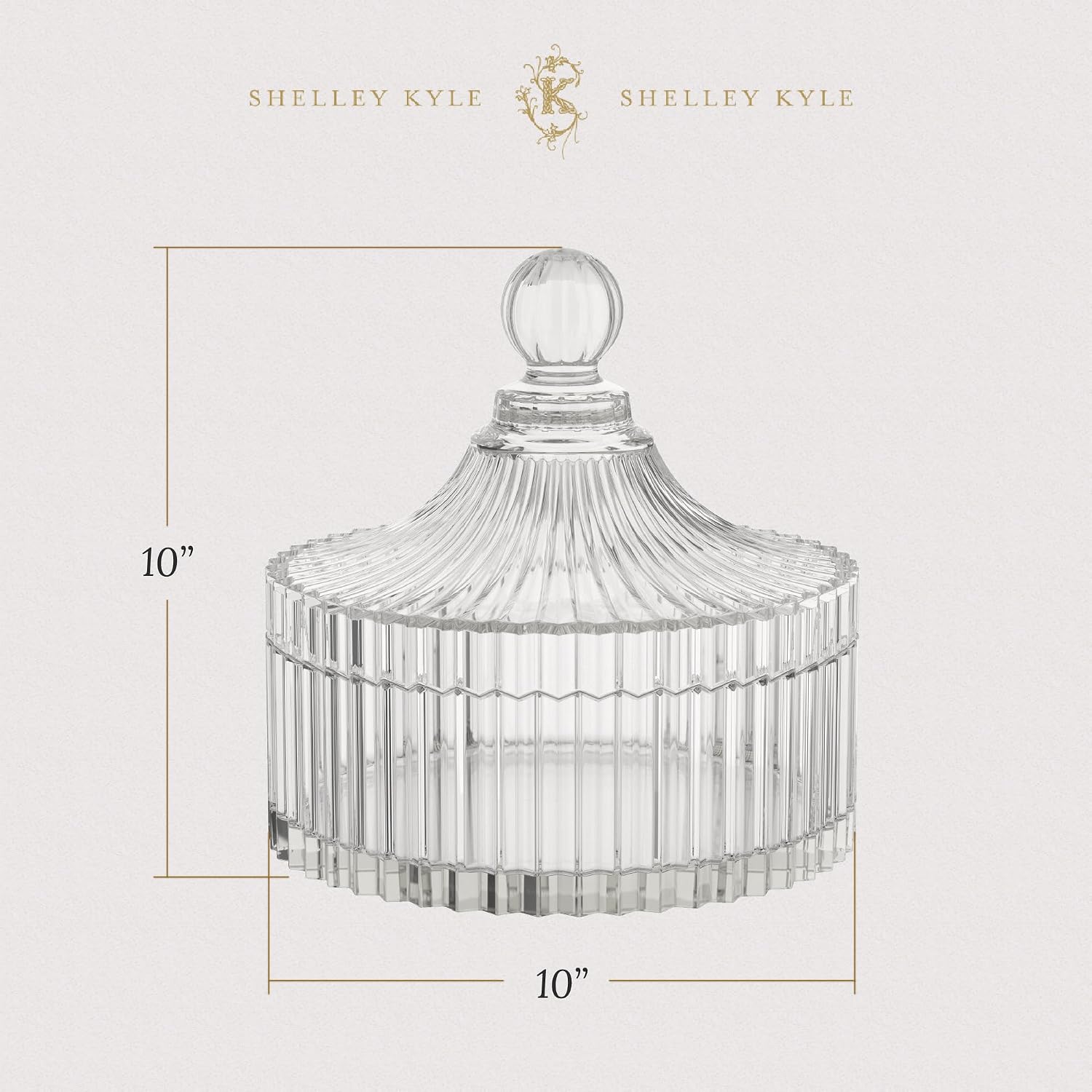 Shelley Kyle Large Lidded Crystal Puff Dish (Puff not Included)