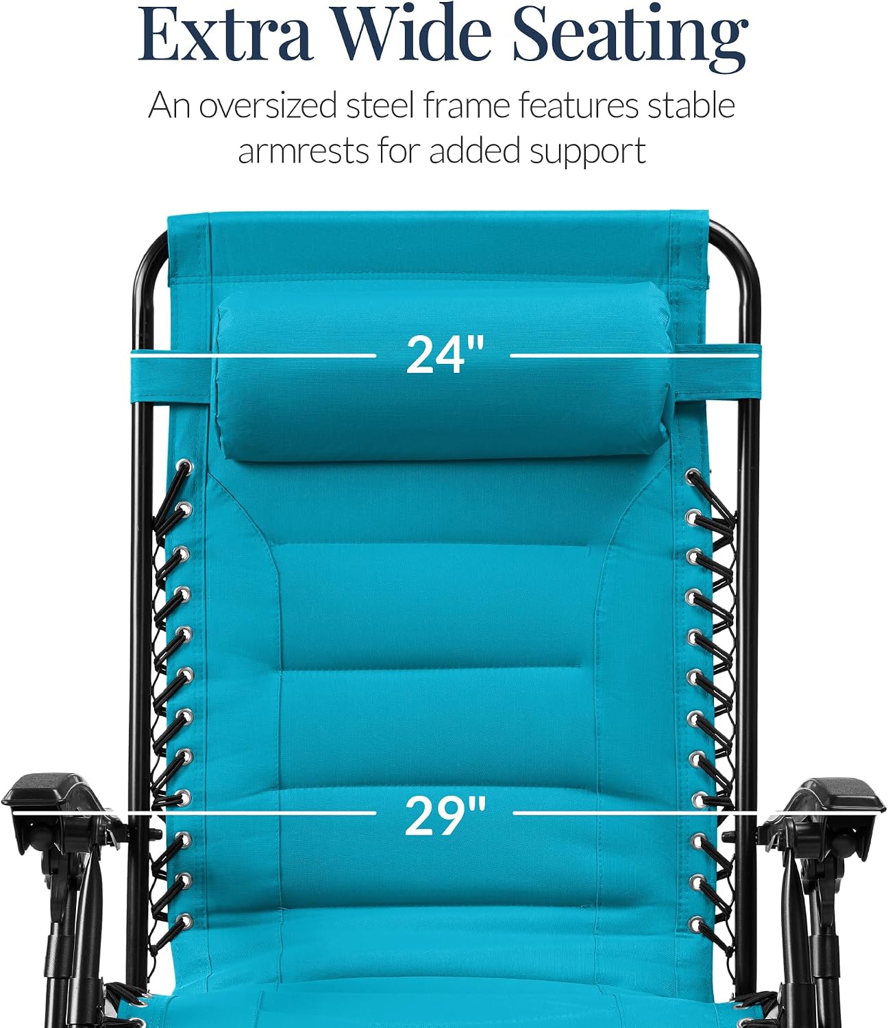 Best Choice Products Oversized Padded Zero Gravity Chair, Folding Outdoor Patio Recliner, XL Anti Gravity Lounger for Backyard w/Headrest, Cup Holder
