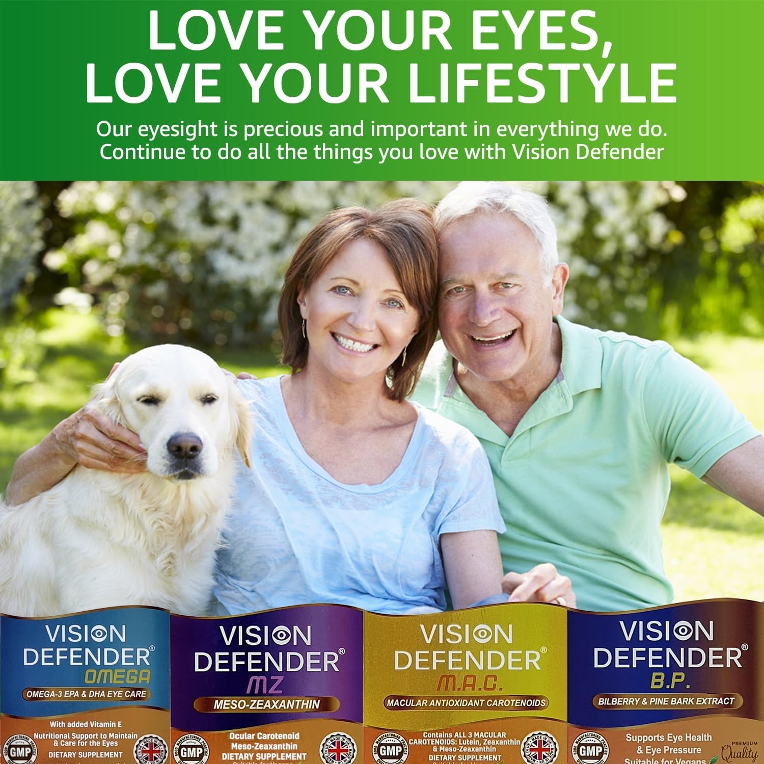 Vision Defender AREDS2 Eye Vitamins - Lutein Zinc Copper, Vegan, 90 Tablets | Eye Health Supplements, Vitamin C & E, Zeaxanthin
