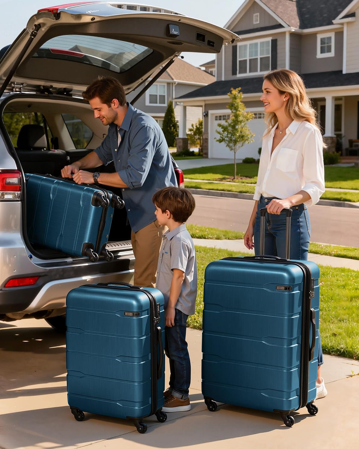Coolife Medium Checked Luggage Hardside Suitcase with Spinner Wheels, 24in | Lightweight ABS+PC, Rolling Travel Suitcase with TSA Lock, Spinner Wheels, Durable Zipper, Charcoal