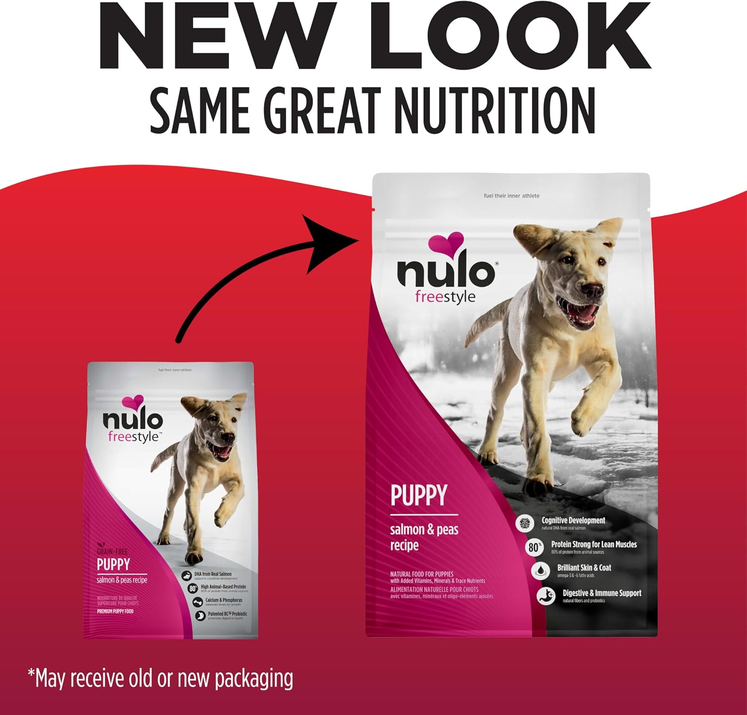Nulo Freestyle Dry Puppy Food - Salmon & Peas, Premium Grain Free Dog Food for Puppies, Natural, High Protein Kibble with DHA, Omega 3 & Probiotics