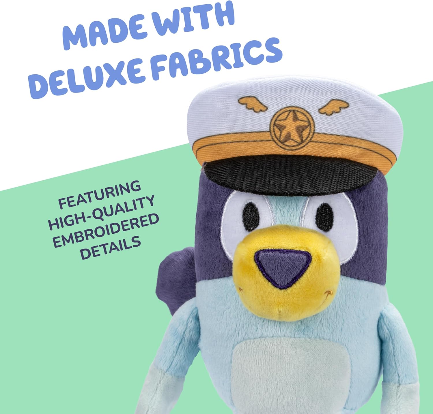 Bingo & Bluey Plush Toys 2-Pack, Soft Deluxe Fabric, Embroidered