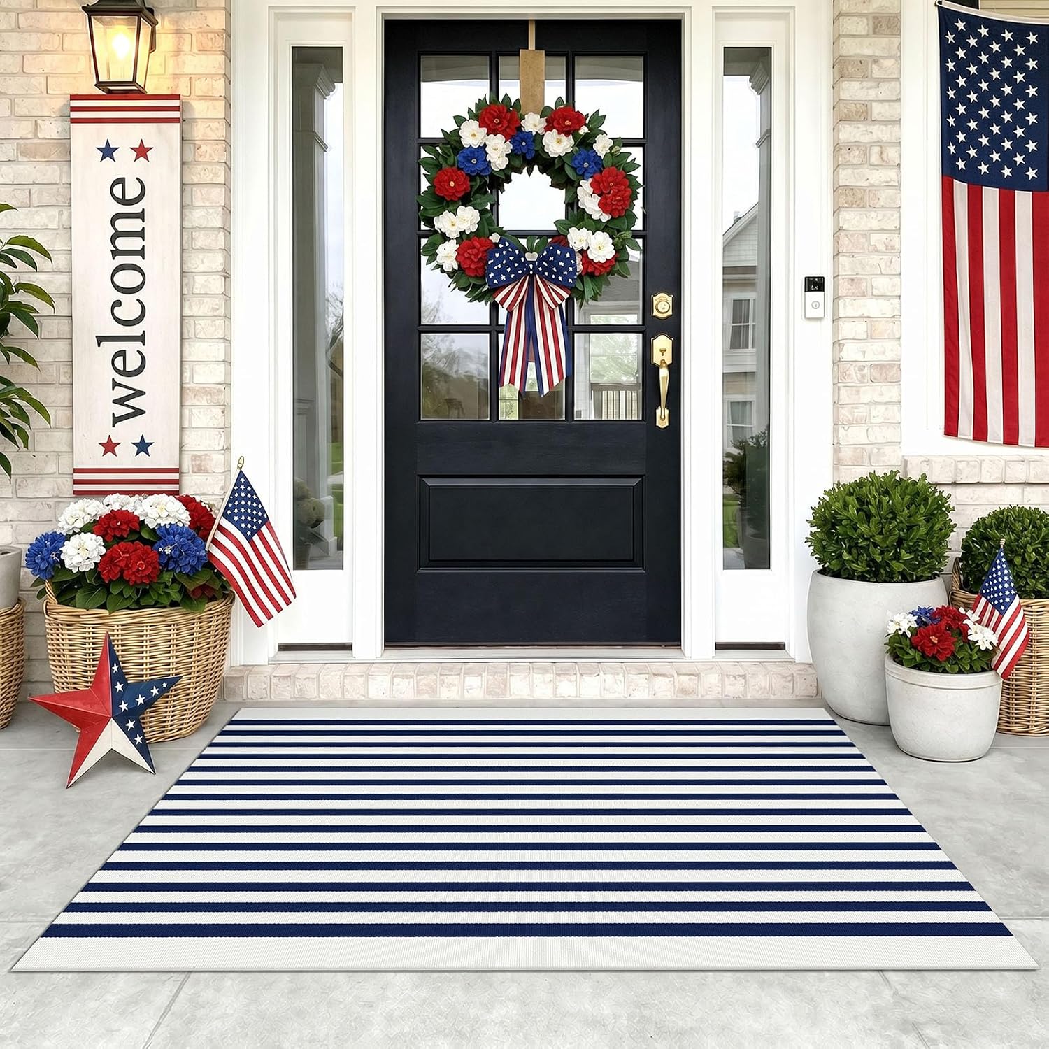 KOZYFLY Black and White Area Rug 3x5 Ft Washable