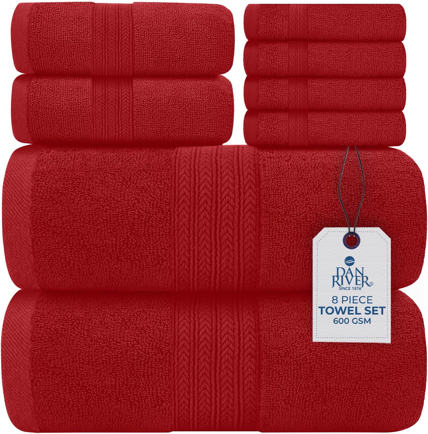 DAN RIVER 24 Pack Cotton Wash Cloths Set for Showering [12x12] White